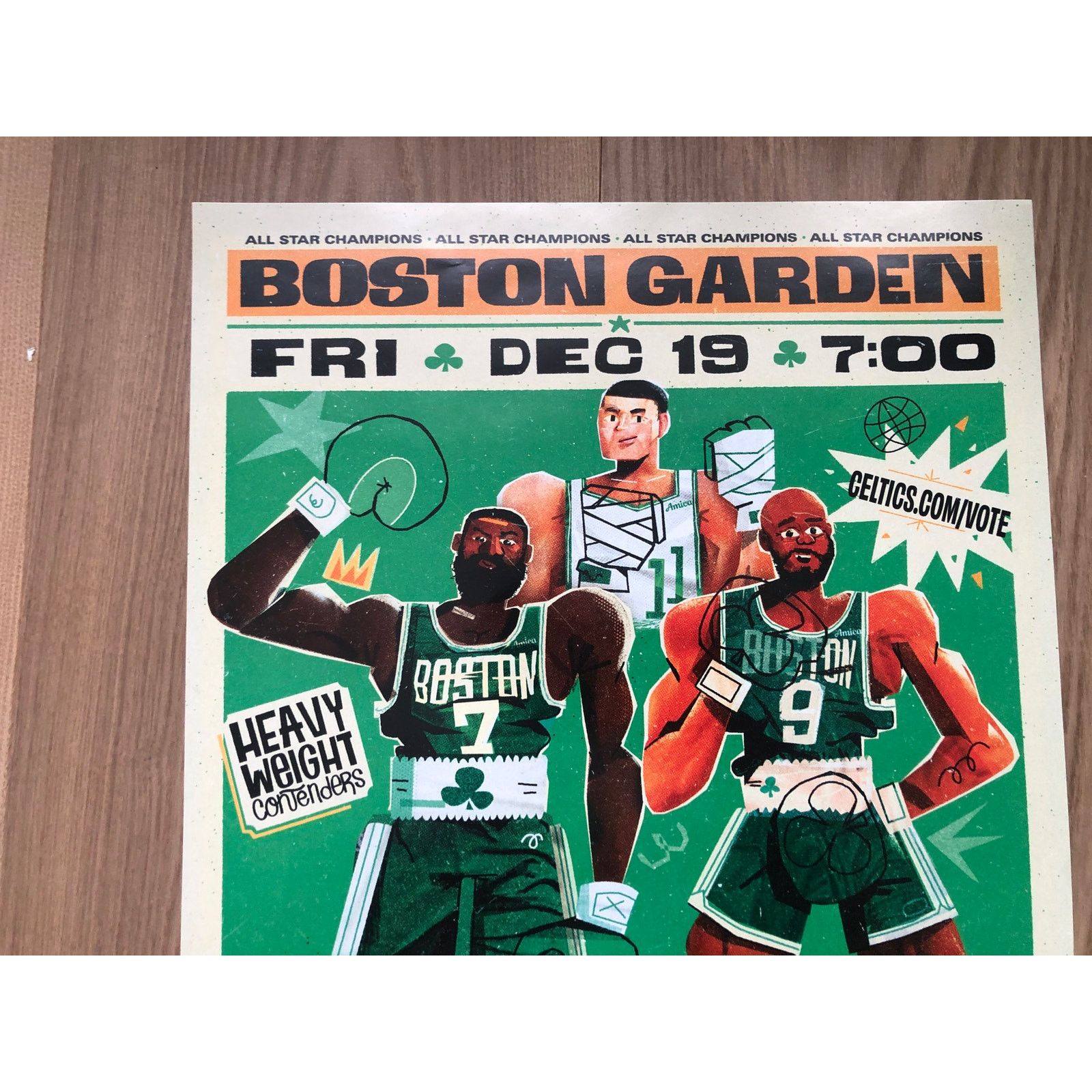 NBA Boston Celtics Artist Residency Poster Heavyweight Contender Size ONE SIZE - 4 Thumbnail