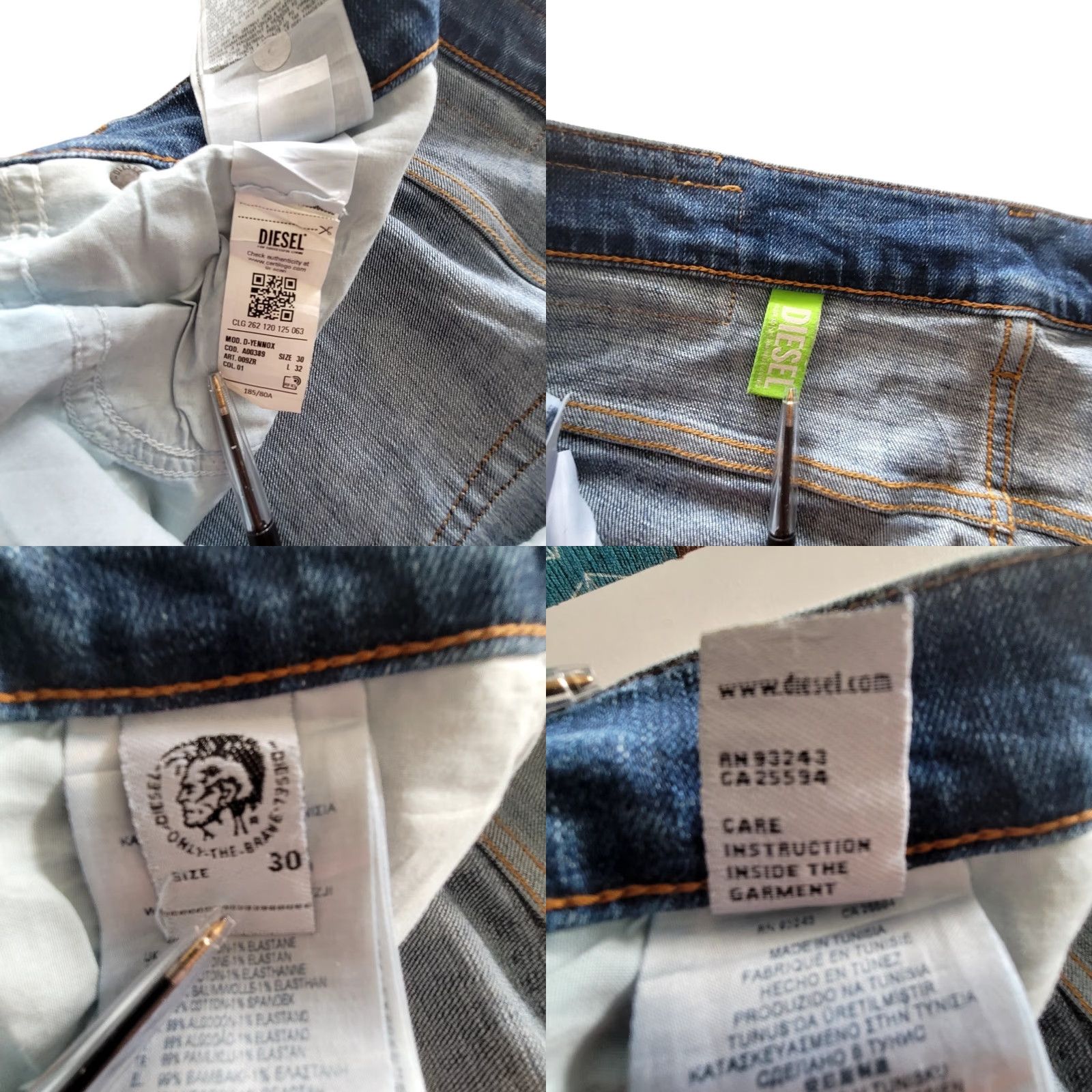 Diesel Diesel D-Yennox W30 L32 – Tapered Fit Jeans – Used Grade A Size US 32 / EU 48 - 10 Thumbnail