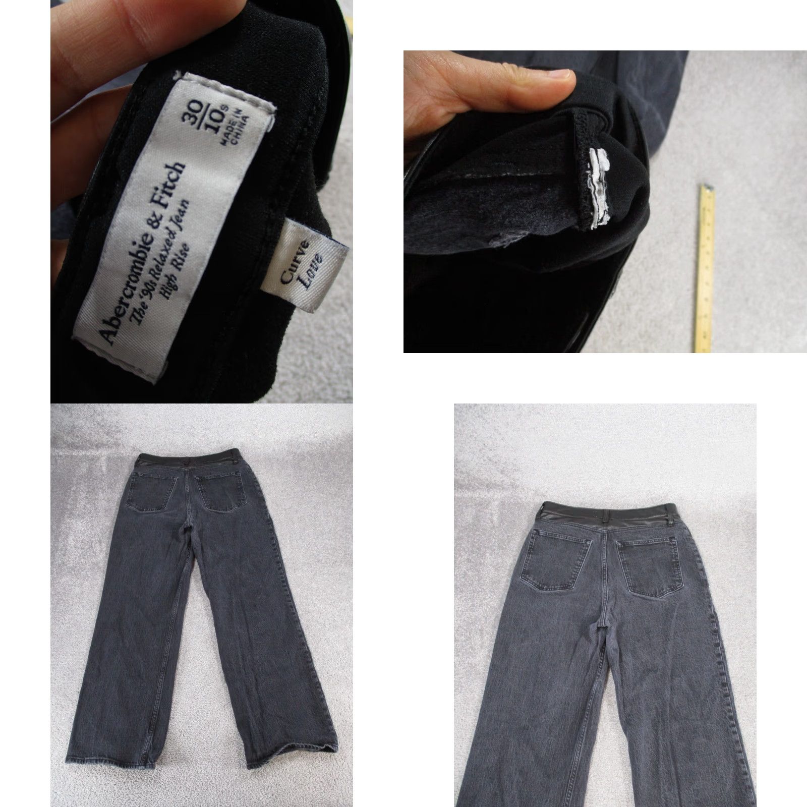 Abercrombie & Fitch VINTAGE Abercrombie & Fitch Jeans Womens 10P Short 90s Relaxed Curvy Faded Black Denim Size 32" / US 10 / IT 46 - 8 Thumbnail