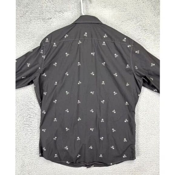 Tom Tailor VINTAGE M Tailor Shirt Adult Medium Grey Skulls Button Down Long Sleeve 100% Cotton Mens Size US M / EU 48-50 / 2 - 2 Thumbnail