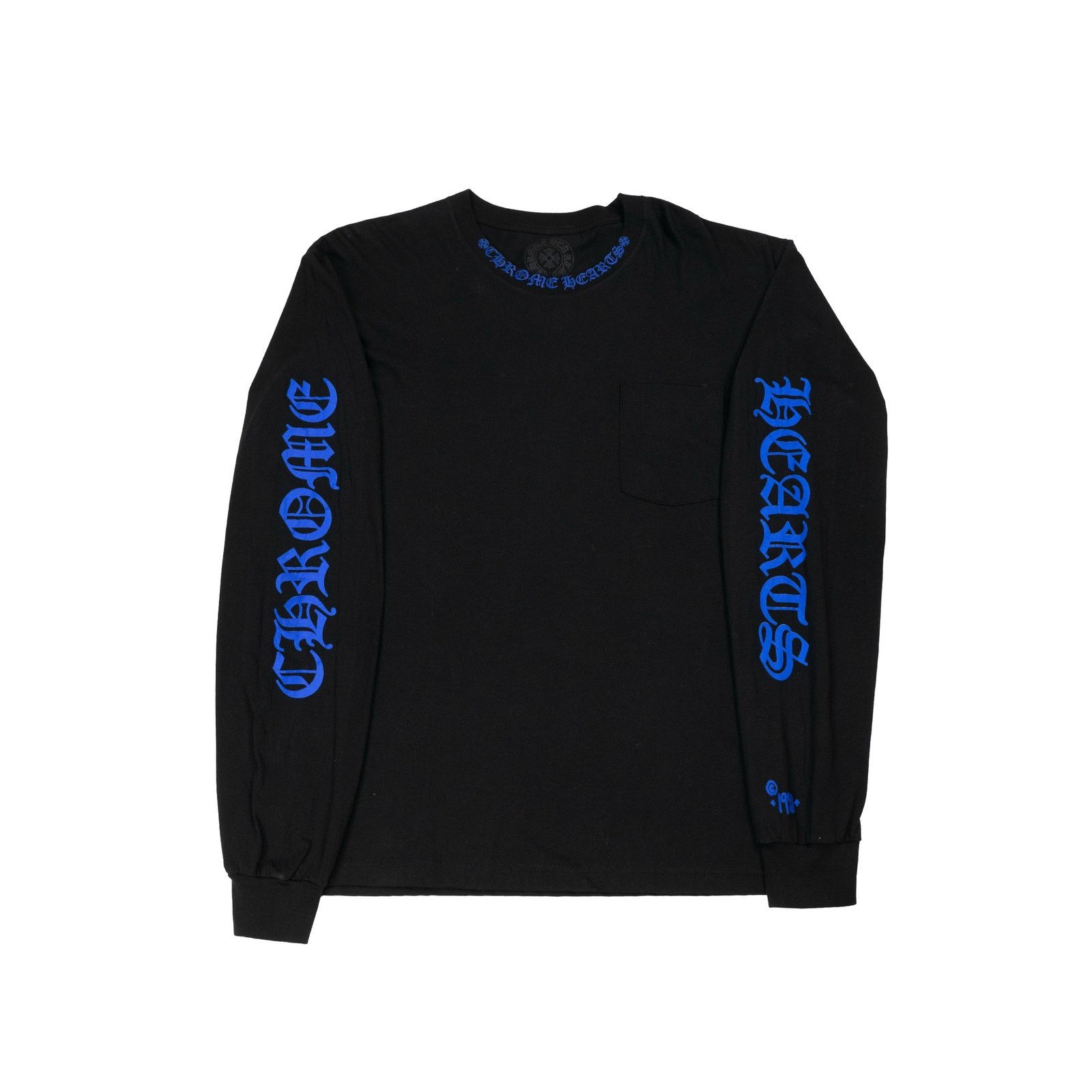 Chrome Hearts Purple Neck Logo Long Sleeve Pocket T-Shirt 'Black' Size US M / EU 48-50 / 2 - 1 Thumbnail