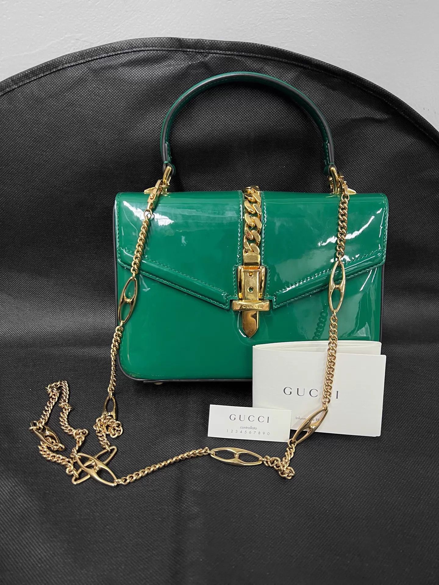 Gucci Gucci Sylvie 1969 Patent Leather Gold Buckle Bag Size ONE SIZE - 1 Thumbnail