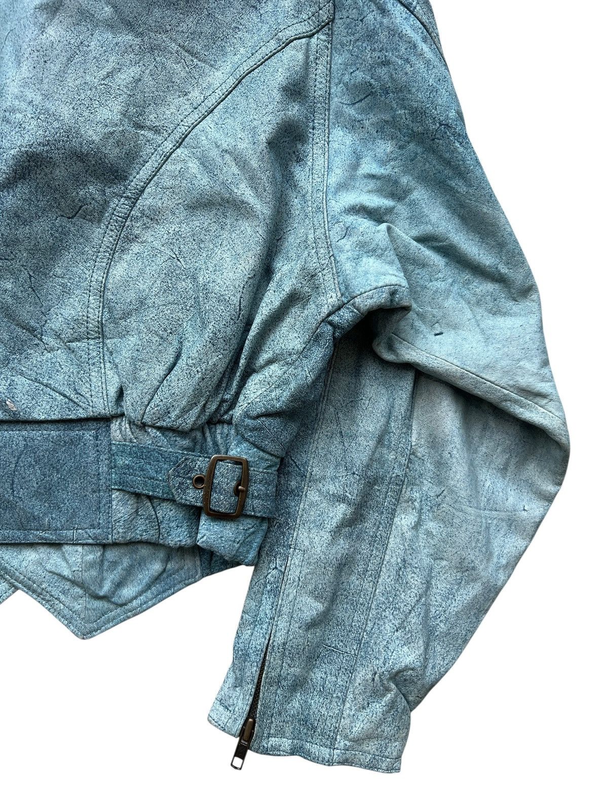 Japanese Brand Moda Italiana Blue Racing Leather Jacket Size S / US 4 / IT 40 - 9 Thumbnail