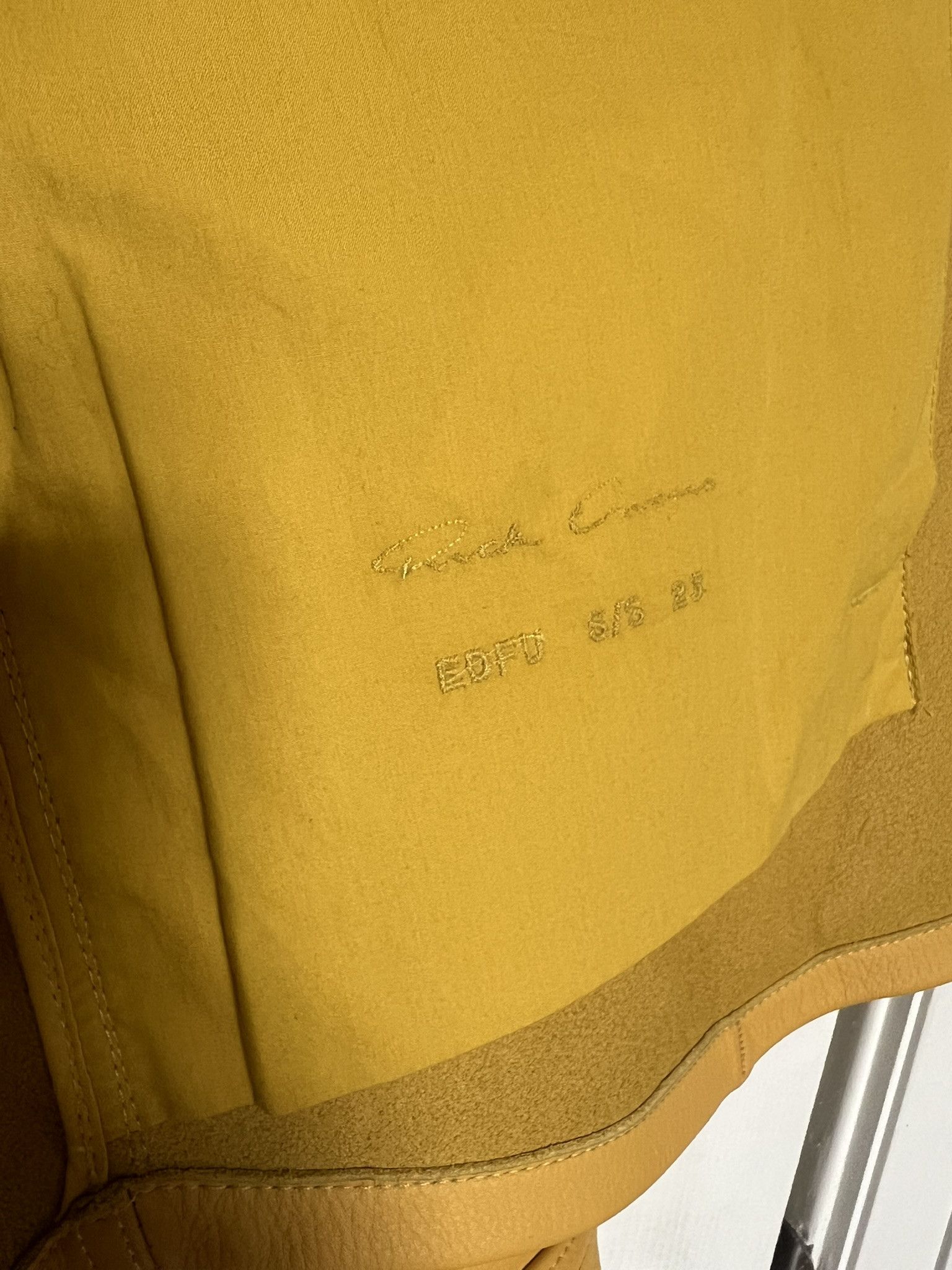 Rick Owens Rick Owens SS23 EDFU Lemon Fogpocket Leather Overshirt sz 48 Size US M / EU 48-50 / 2 - 6 Thumbnail