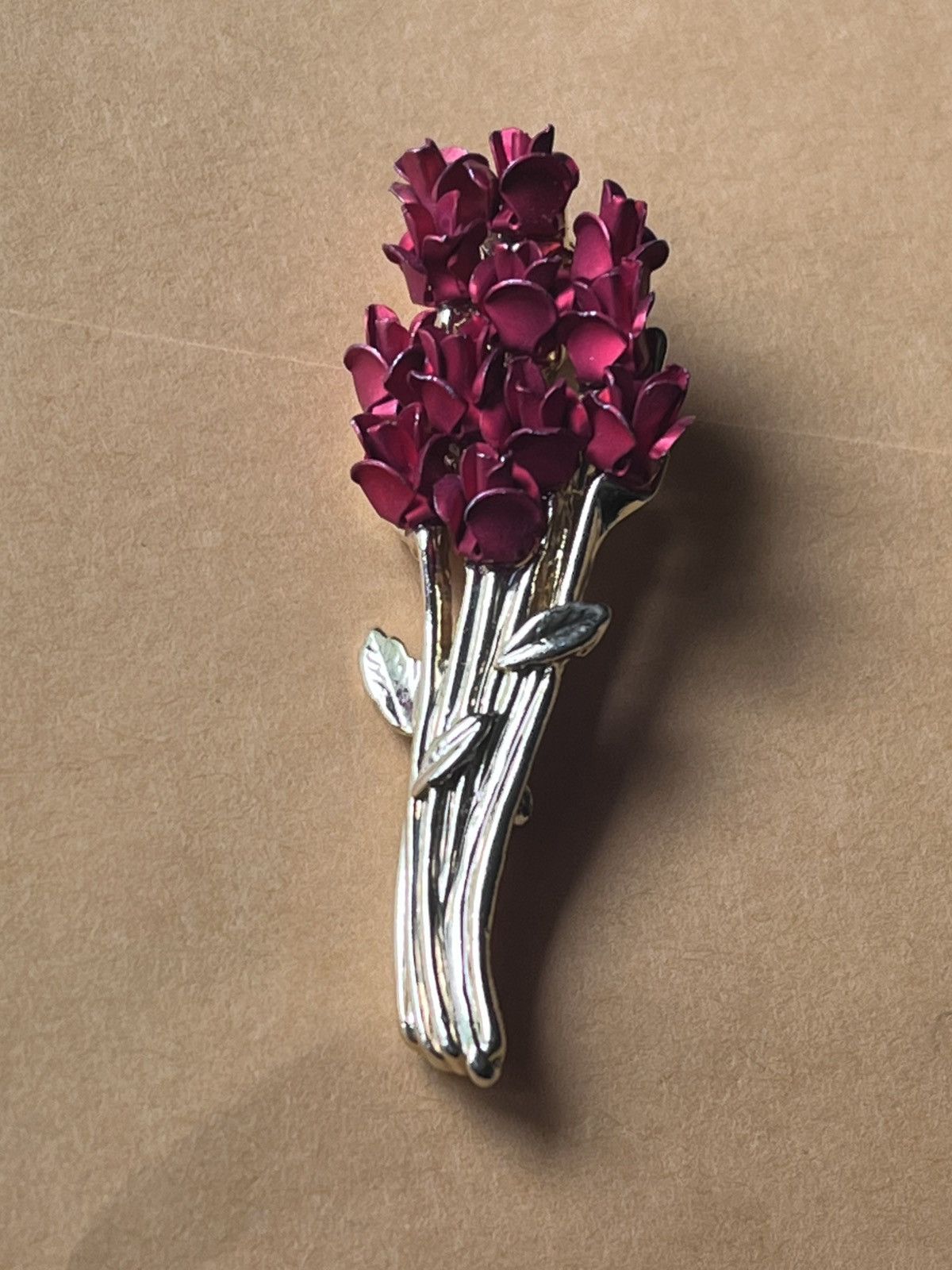 Other Danecraft 1997 Red Enamel Rose Bouquet Brooch 2.25" DM97 Size ONE SIZE - 1 Thumbnail