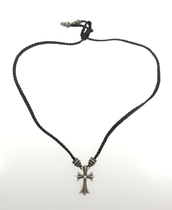 Chrome Hearts Chrome Hearts Cross Pendant with leather braid rope | Grailed