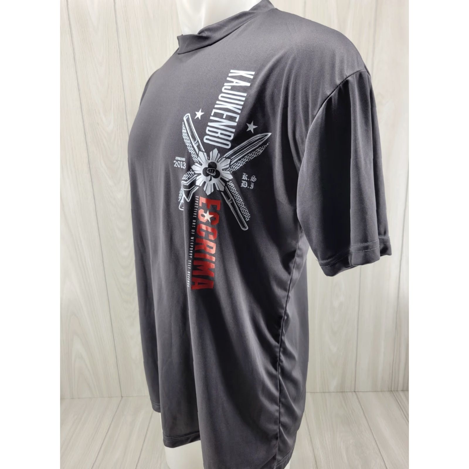 Vintage Kajukenbo Mens Shirt Size XL Polyester Gray Shirt Mens XL Gray Polyester Button-Up Short Sleeve Size US XL / EU 56 / 4 - 2 Thumbnail