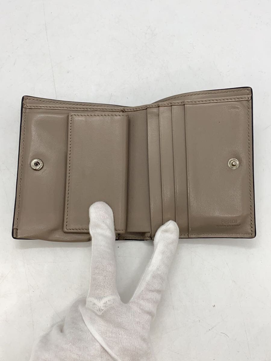 Fendi Fendi By The Way Leather Bi-Fold Wallet Beige Size ONE SIZE - 4 Thumbnail