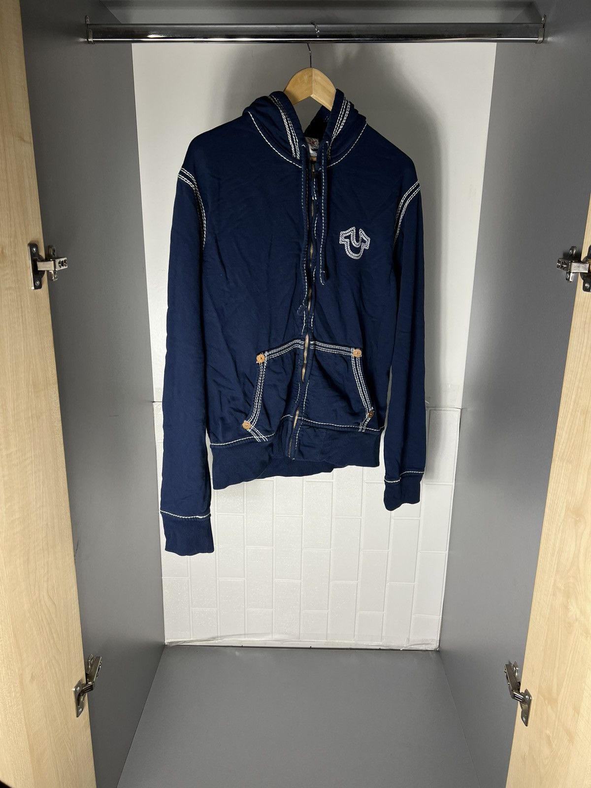 True Religion VINTAGE TRUE RELIGION ZIP HOODIE DESIGNER JAPAN STYLE Y2K Size US L / EU 52-54 / 3 - 4 Thumbnail