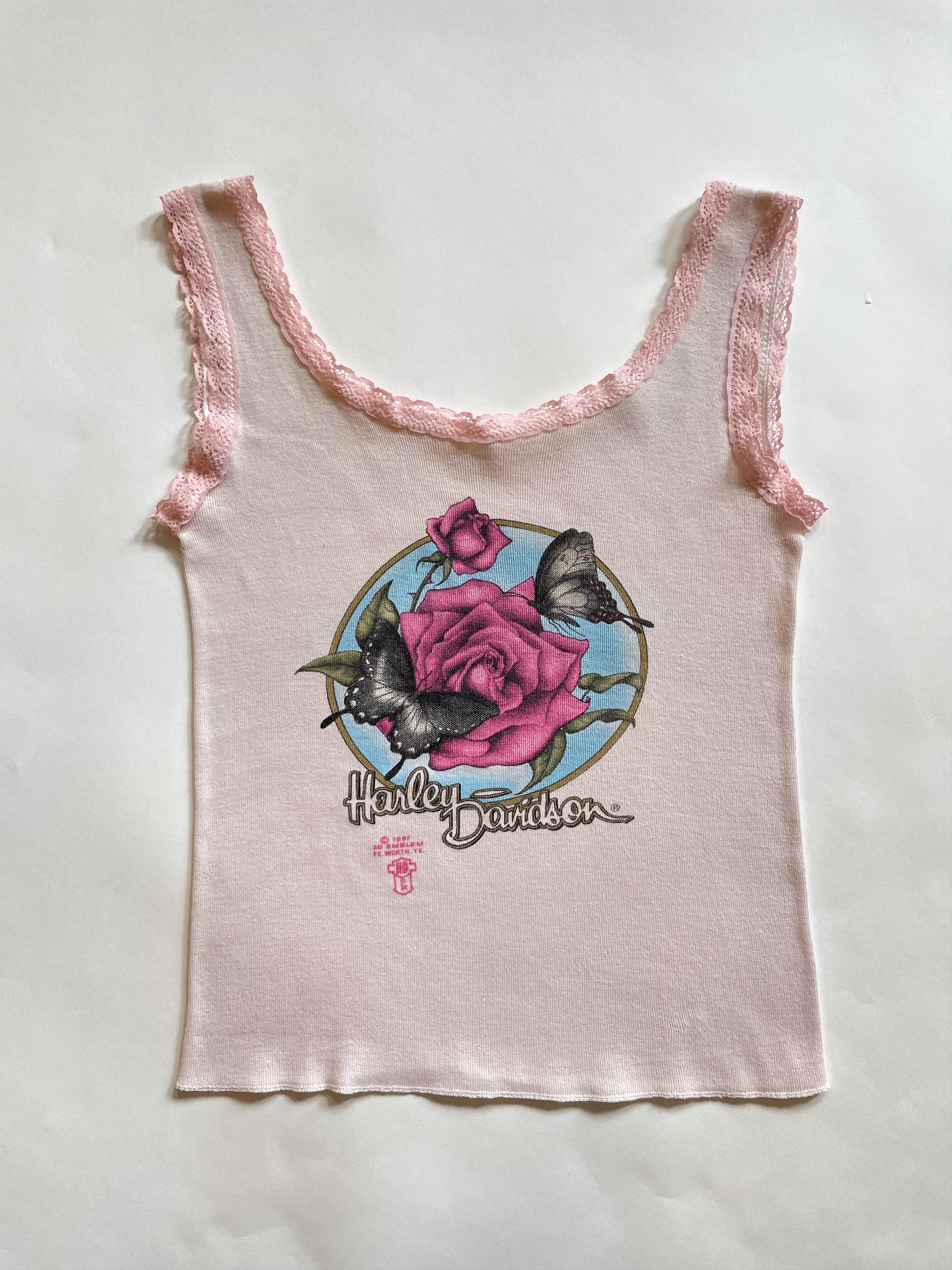 Harley Davidson 1987 Harley Davidson 3D Emblem Biker Lace Tank Top Size XS / US 0-2 / IT 36-38 - 2 Thumbnail