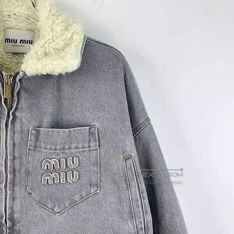Miu Miu Miu Miu Light Blue Cotton Women's Jacket . Size XS / US 0-2 / IT 36-38 - 3 Thumbnail