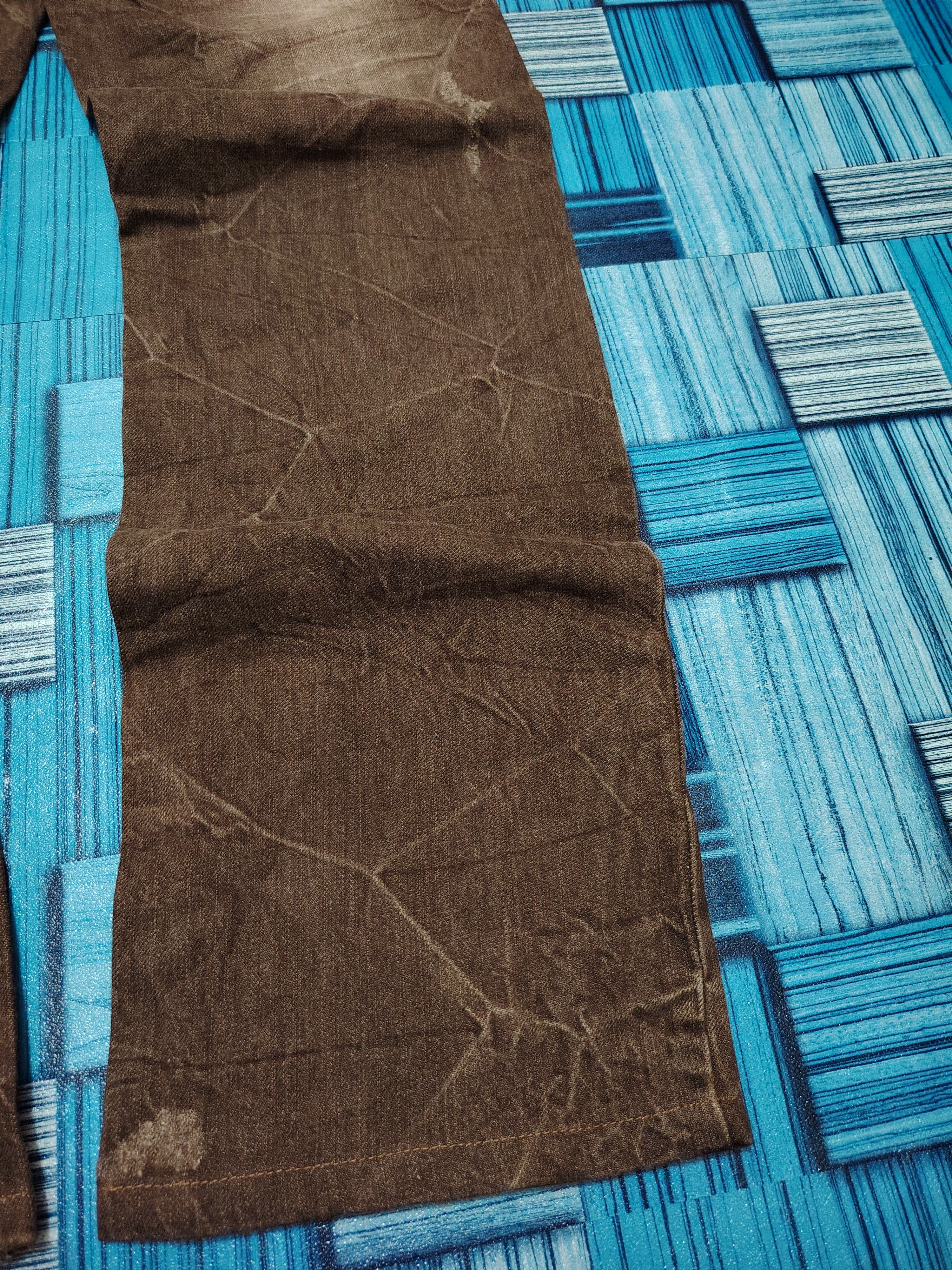 Who Decides War Rare Japanese Brown Nylaus Double waist Flared Jeans Size US 32 / EU 48 - 18 Thumbnail