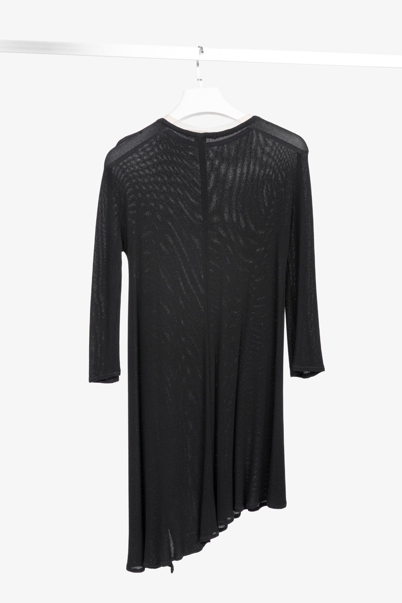 Marie Saint Pierre Marie Saint Pierre Black Mesh-Knit Asymmetrical Tunic Size M / US 6-8 / IT 42-44 - 2 Thumbnail