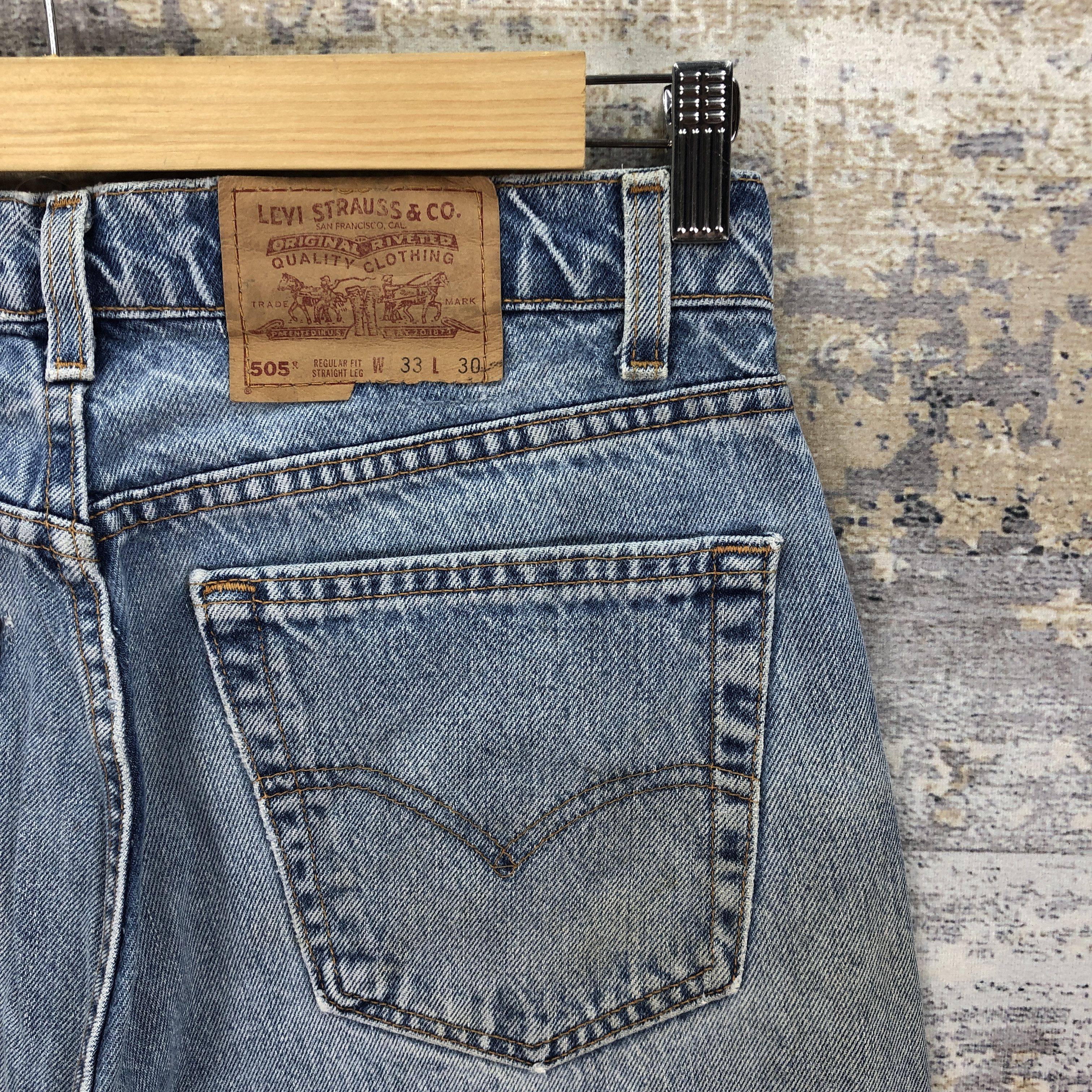 Levi's Vintage 90s Levis 505 Stone Wash Jeans Levi's Faded Denim Size US 32 / EU 48 - 5 Thumbnail