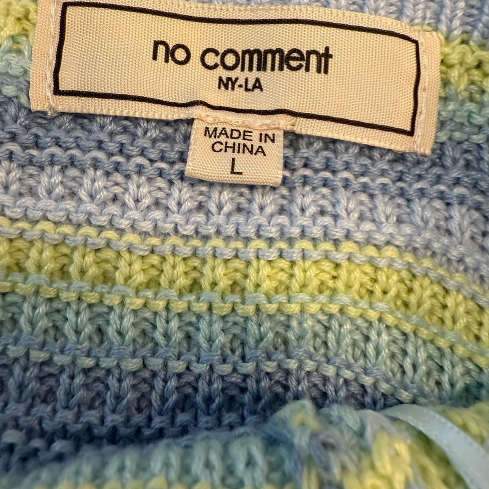Other No Comment crochet stripe halter dress blue yellow green LG Size L / US 10 / IT 46 - 5 Thumbnail