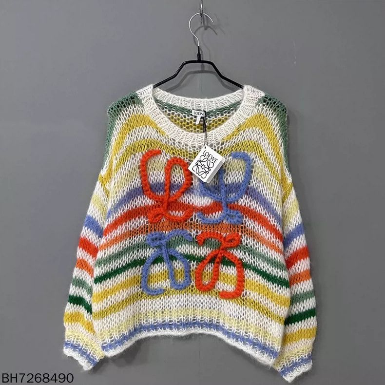 Loewe LOEWE Logo striped horsehair sweater Size S / US 4 / IT 40 - 1 Thumbnail