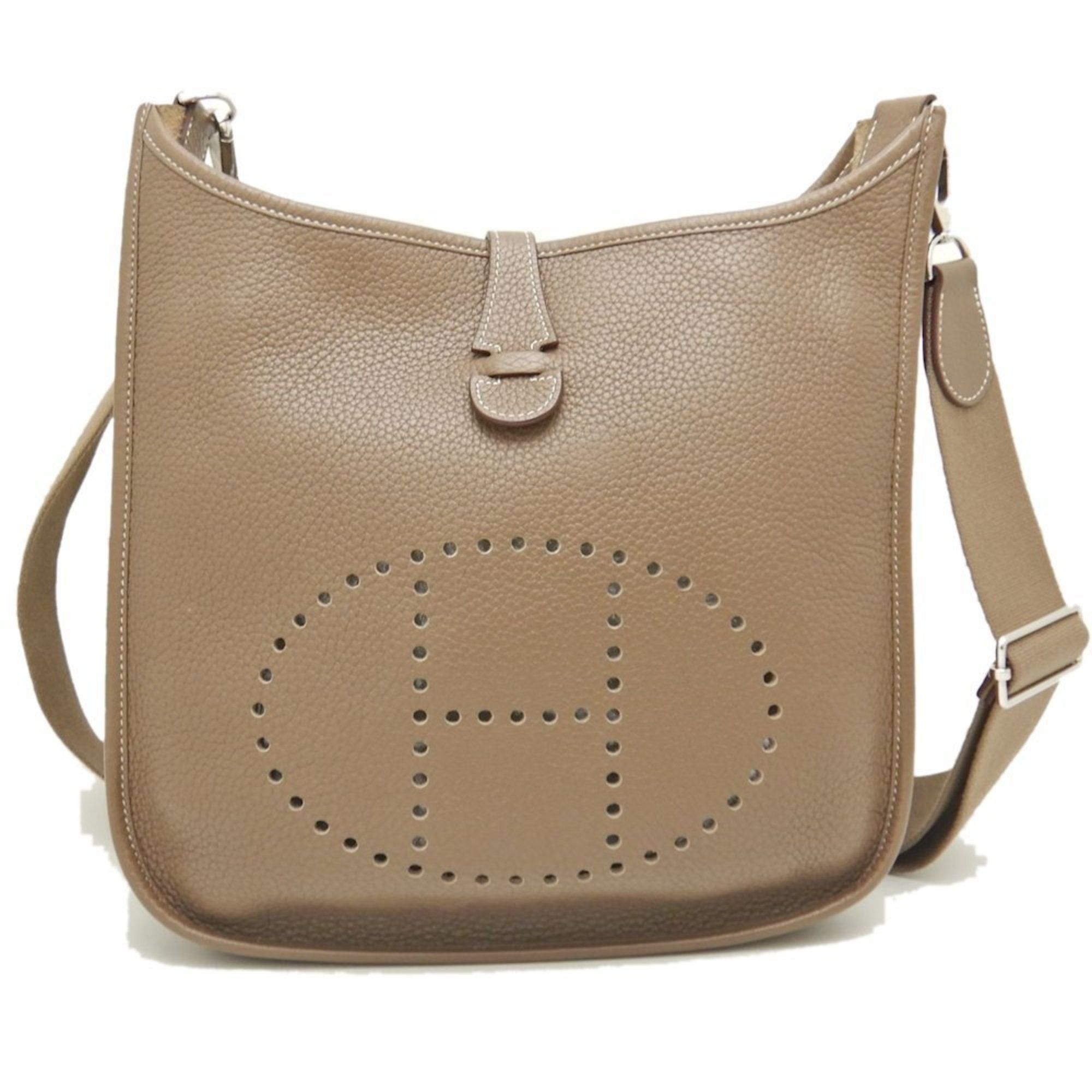 image of Hermes Evelyn 3Pm Shoulder Bag Taurillon Clemence Etoupe 251559 in Grey, Women's