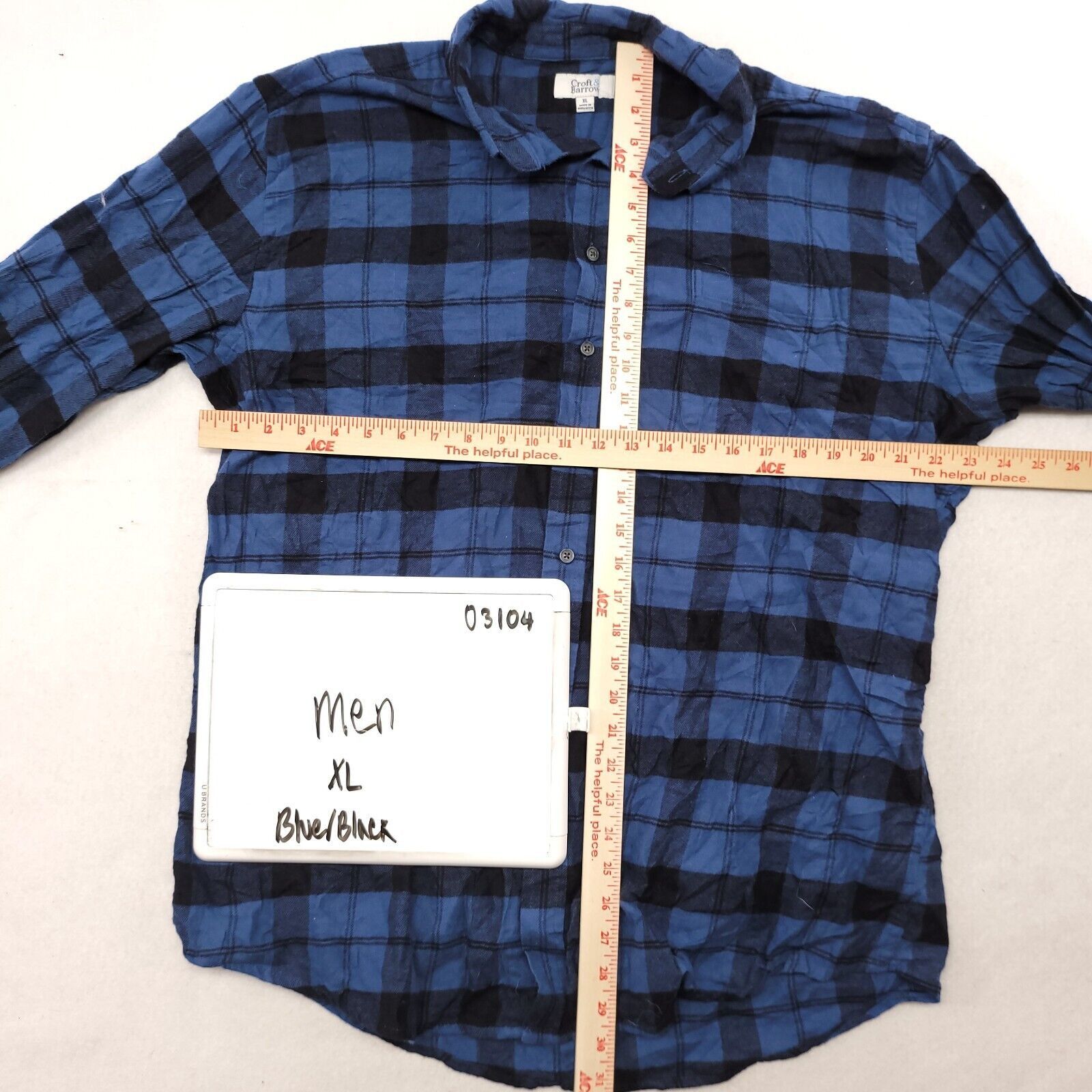 Croft & Barrow Croft & Barrow Buffalo Check Flannel Shirt Mens Size XL Blue Size US XL / EU 56 / 4 - 6 Thumbnail