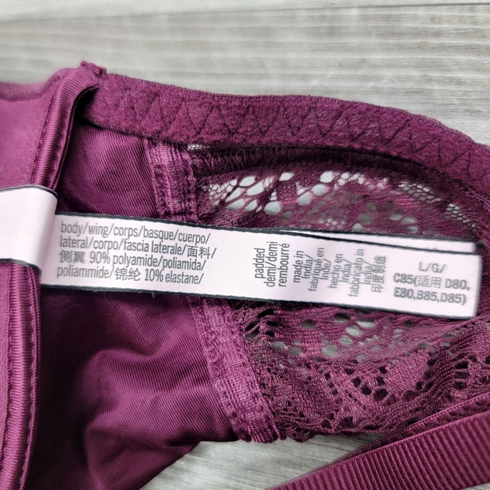 Victoria's Secret Victoria's Secret Bra Womens L Purple Push Up Lace Underwire Padded Floral Size ONE SIZE - 6 Thumbnail