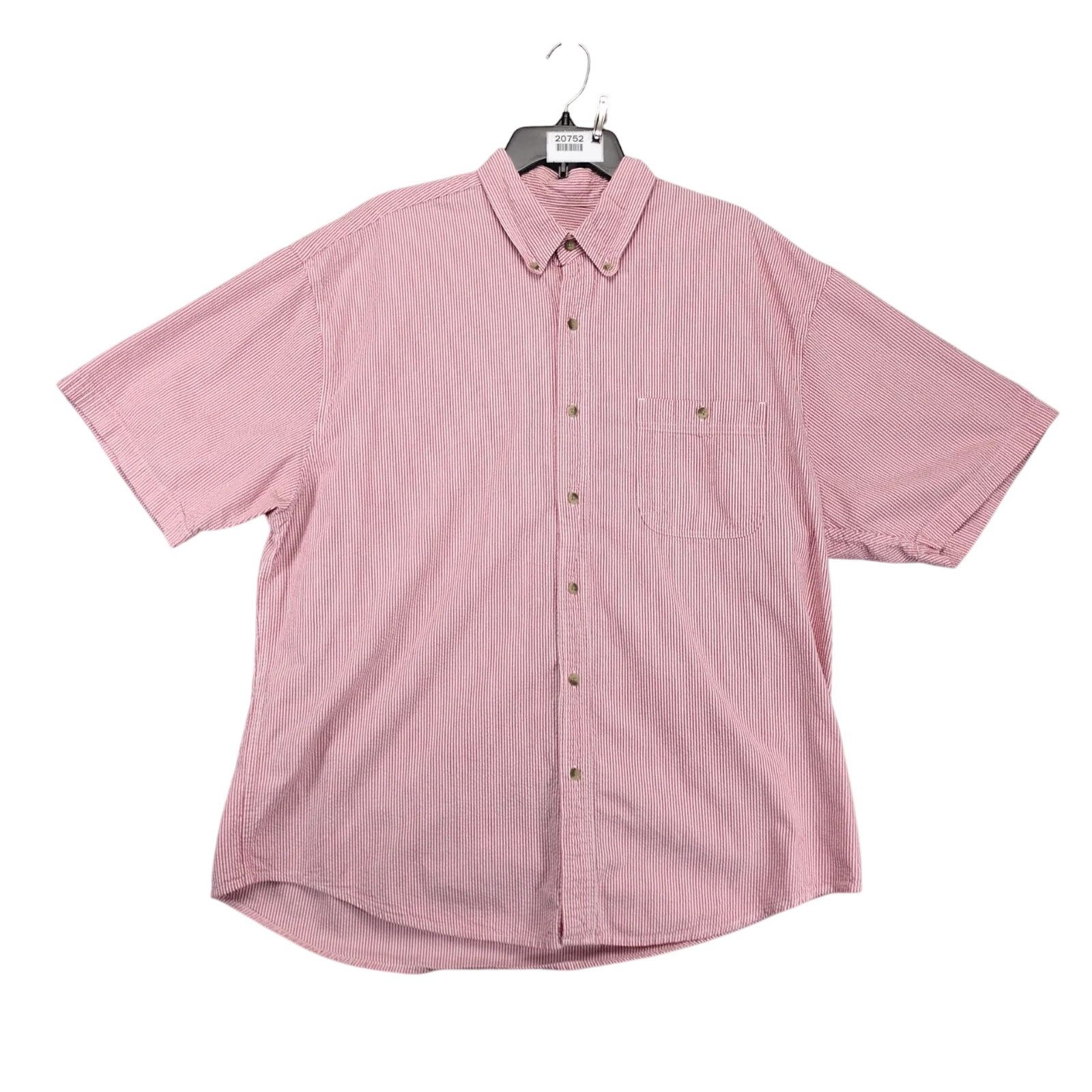 Eddie Bauer Vtg Y2K Eddie Bauer Red Striped Seersucker Button Down Shirt Size US XL / EU 56 / 4 - 1 Thumbnail