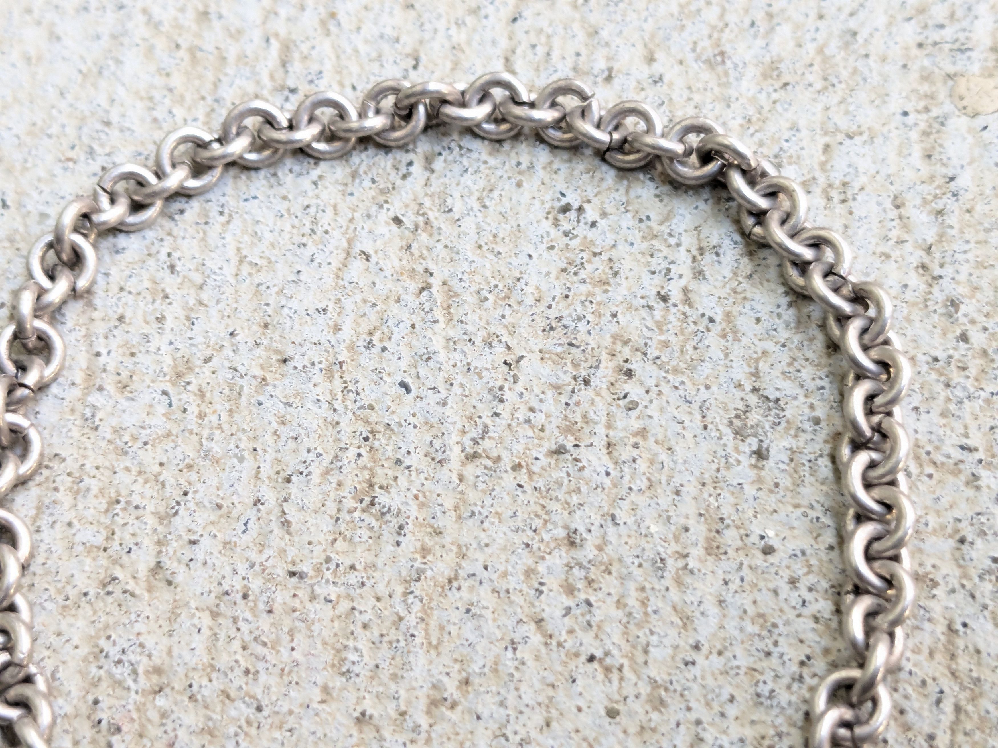 Jewelry Vintage Sterling Silver Bracelet Rolo Round 8.25" Chain Link Size ONE SIZE - 6 Thumbnail