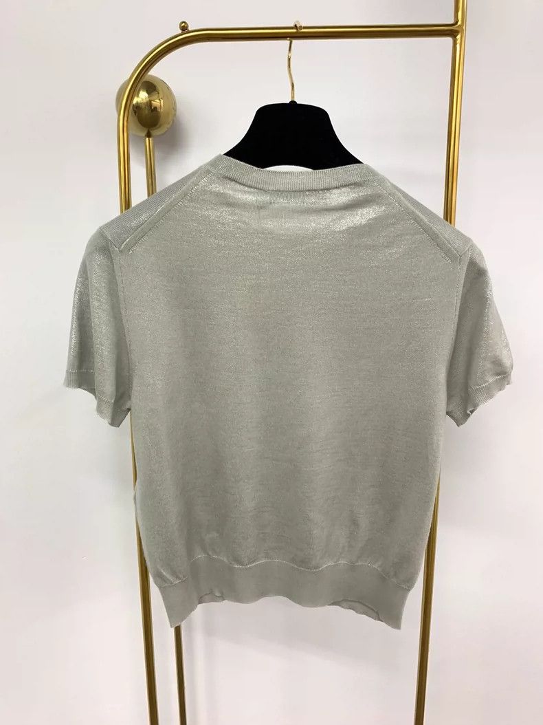 Dior Dior Silver gray short-sleeved T-shirt Size XS / US 0-2 / IT 36-38 - 3 Thumbnail