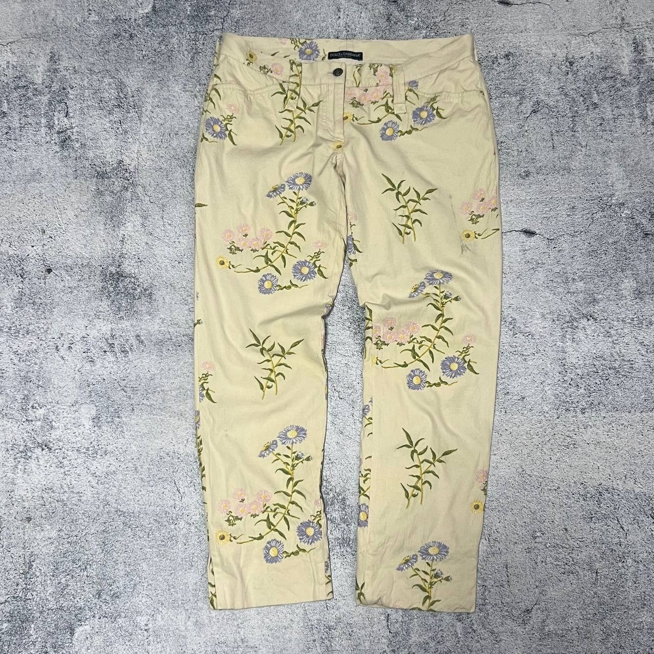 Dolce & Gabbana × Vintage Vintage Dolce & Gabbana Women's fully Floral Pants Size 32" / US 10 / IT 46 - 1 Thumbnail