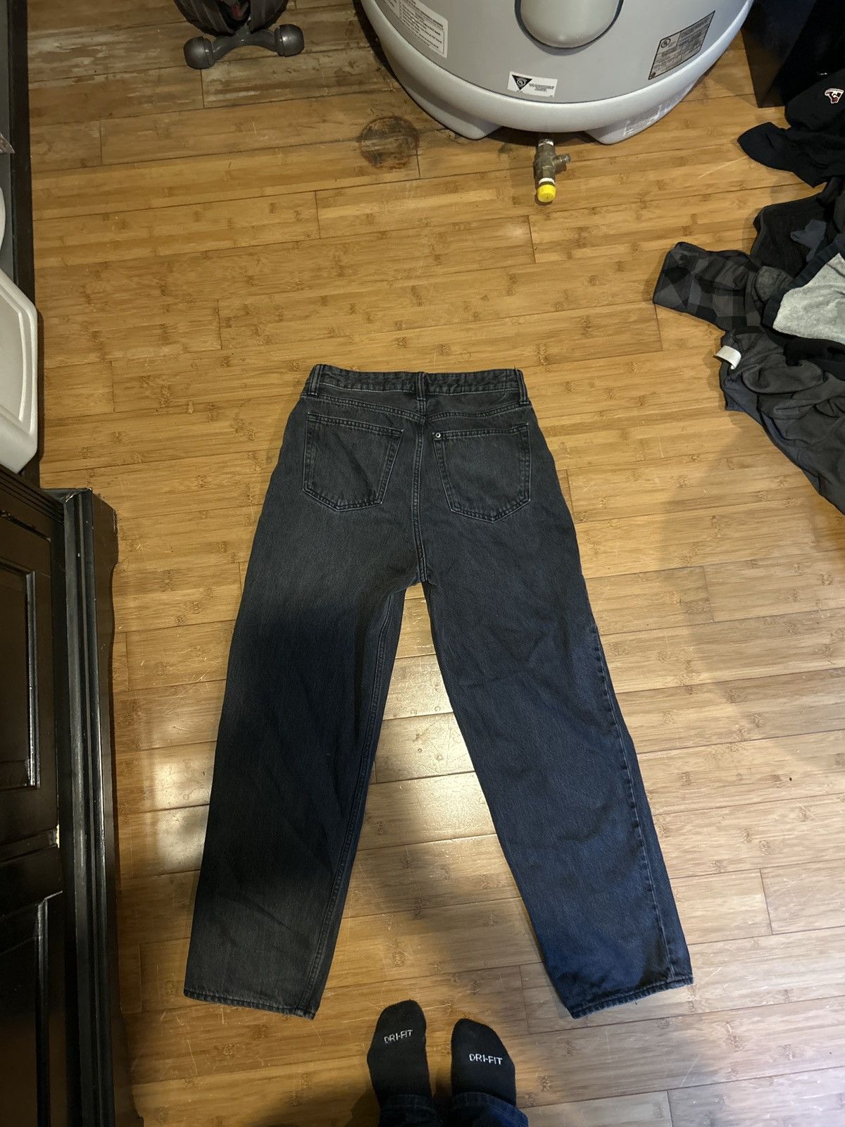H&M Baggy black pants Size US 29 - 2 Thumbnail