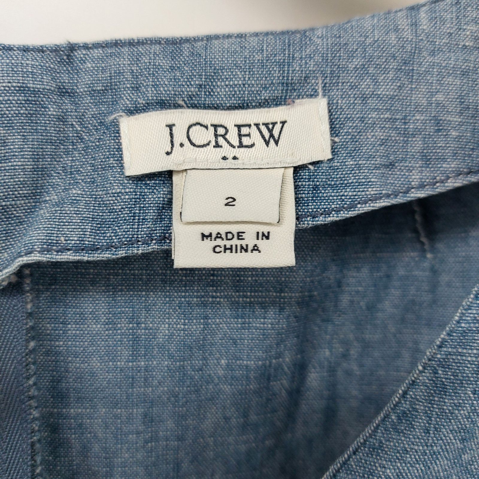 J.Crew J Crew Blue Denim Dress Size 2 Bell Sleeves V-Neck Spring Size XS / US 0-2 / IT 36-38 - 3 Thumbnail