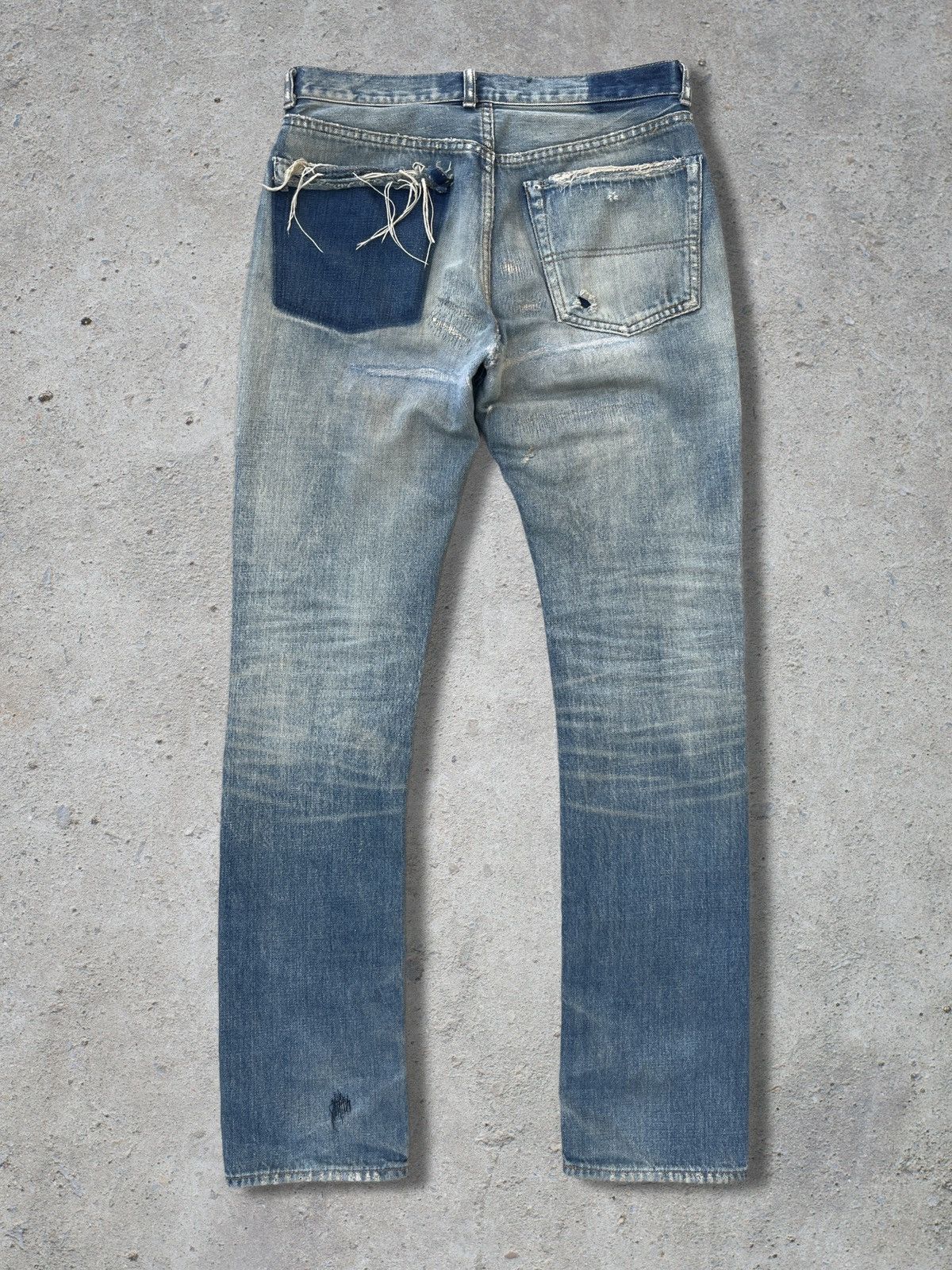 Undercover AW04 Undercover Red Yarn Denim Size US 31 - 4 Thumbnail