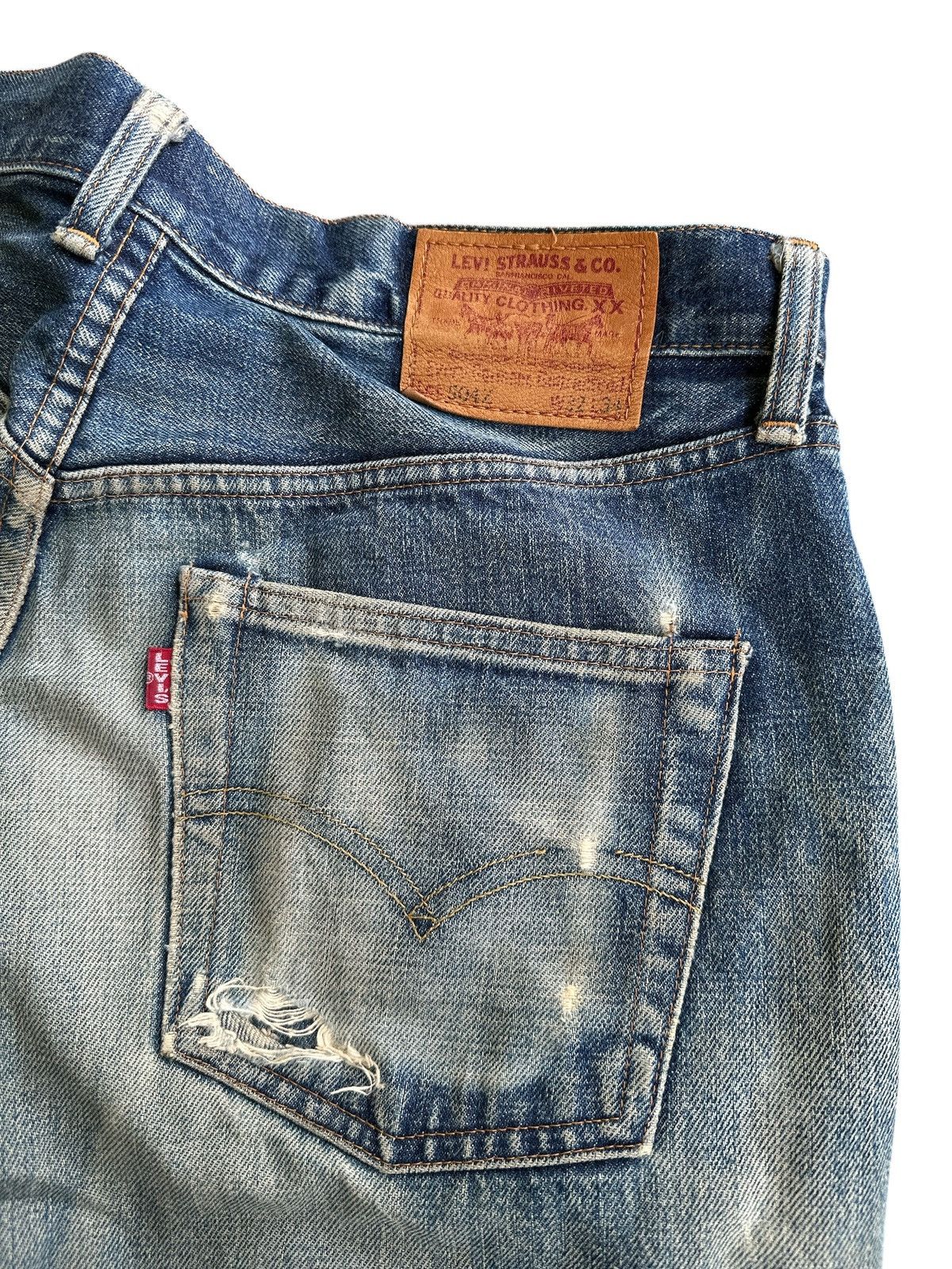 Levi's Vintage Distress Levis Big E 504Z Selvedge 32x41. Size US 32 / EU 48 - 9 Thumbnail
