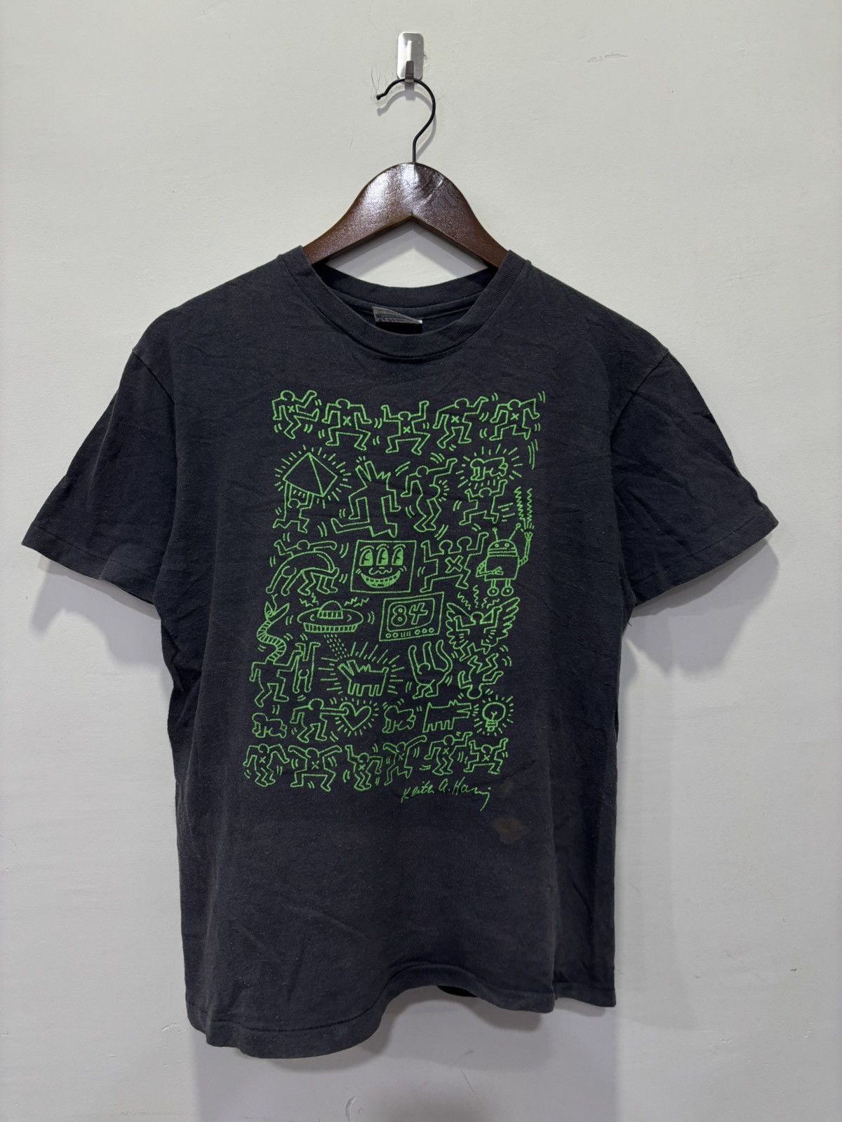 Keith Haring × Vintage Vintage 80’s Keith Haring Tshirt Size US M / EU 48-50 / 2 - 1 Thumbnail
