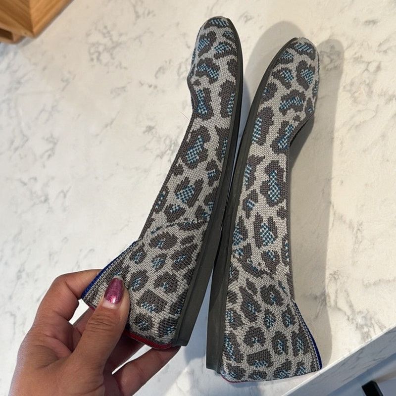 Other Rothy’s Flat Smoke Gray Spotted Leopard Print Round Toe sz 7 Size US 7 / IT 37 - 6 Thumbnail