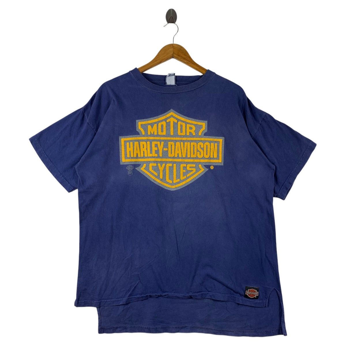 Harley Davidson Vintage 90s HARLEY DAVIDSON big logo back hit spellout tee Size US XL / EU 56 / 4 - 1 Thumbnail