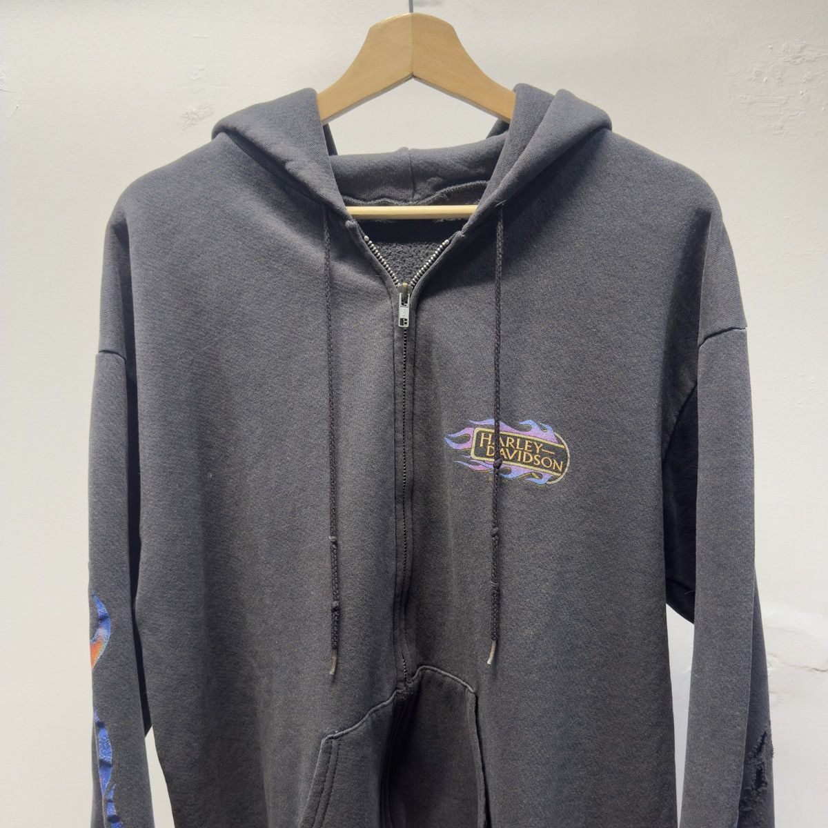 Harley Davidson Harley Davidson Flame Zip Hoodie ERD Grunge Chrome WCC Size US L / EU 52-54 / 3 - 5 Thumbnail