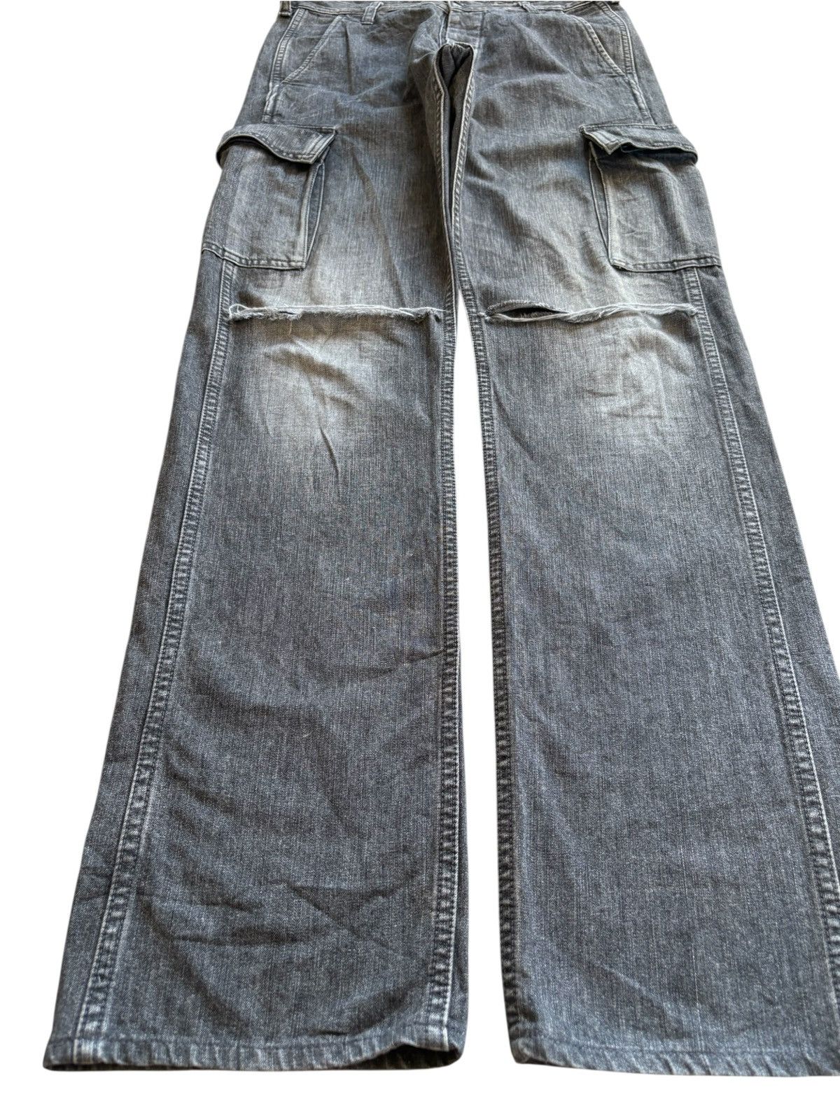 Full Count & Co. Vintage Full Count Button Fly Cargo Distress Rip Loose Jean Size US 30 / EU 46 - 6 Thumbnail