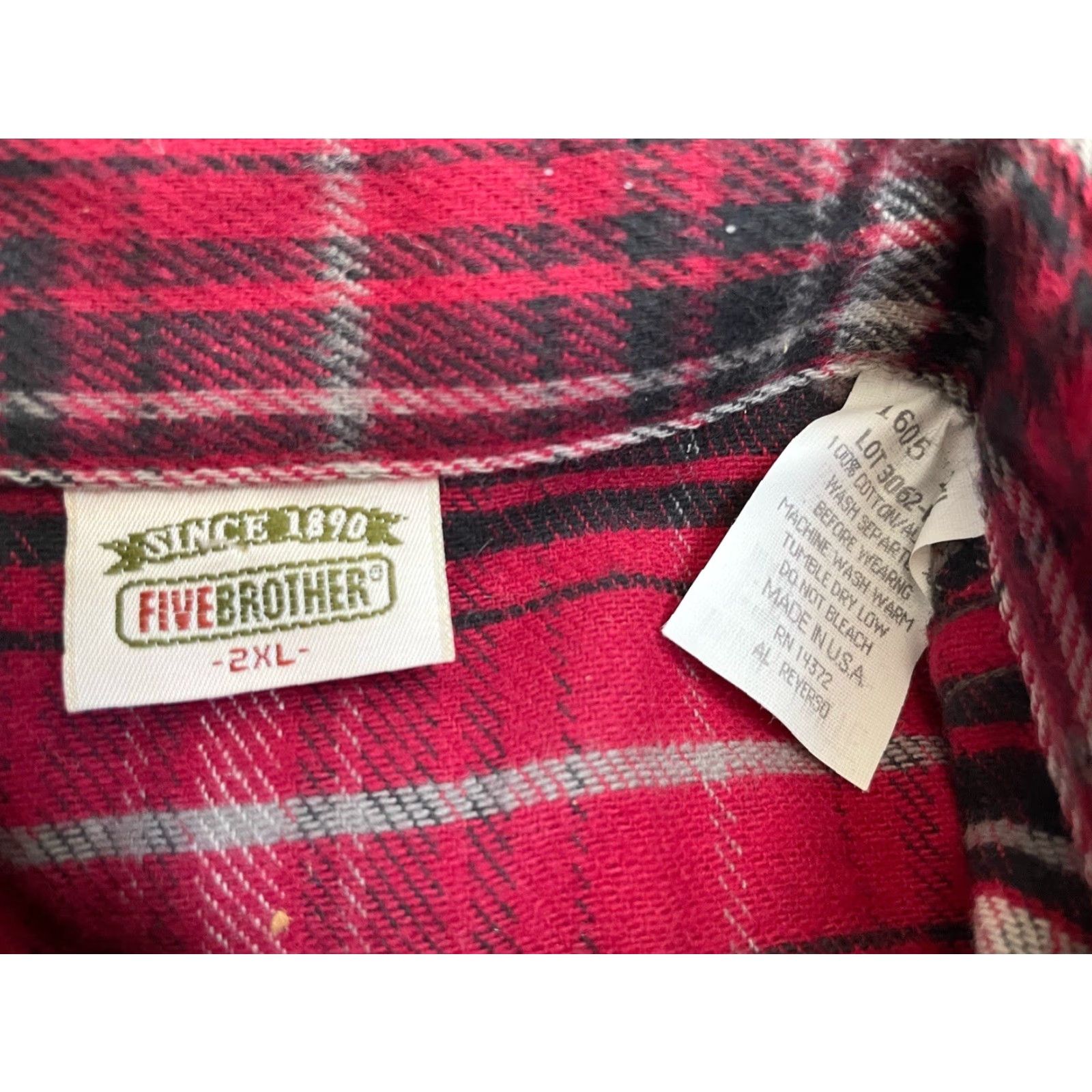 Vintage VINTAGE Five Brother Brawny Heavyweight Flannel Shirt Mens 2XL Red Plaid Long Sleeve Button-Up Heavyweight USA NWT Deadstock 80s Mens Brawny Shirt Size US XXL / EU 58 / 5 - 7 Thumbnail