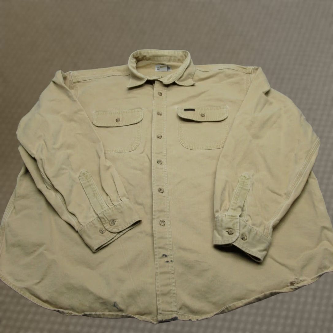 Carhartt Carhartt Work Shirt Men 2XL Beige Heavyweight Cotton Canvas Twill Rugged Size US XXL / EU 58 / 5 - 1 Thumbnail