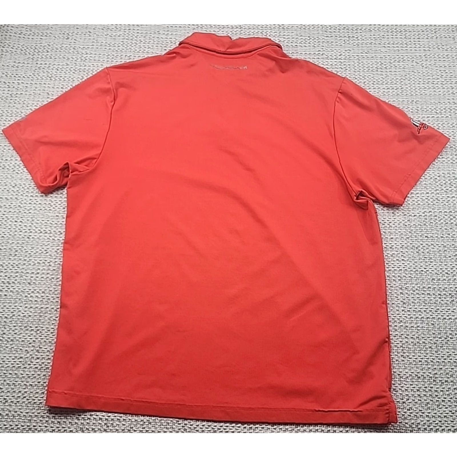 Under Armour Under Armour Polo Shirt Mens Large Short Sleeve ColdBlack HeatGear Orange Striped Polo Shirt Mens L Orange Heatgear Striped Size US L / EU 52-54 / 3 - 7 Thumbnail
