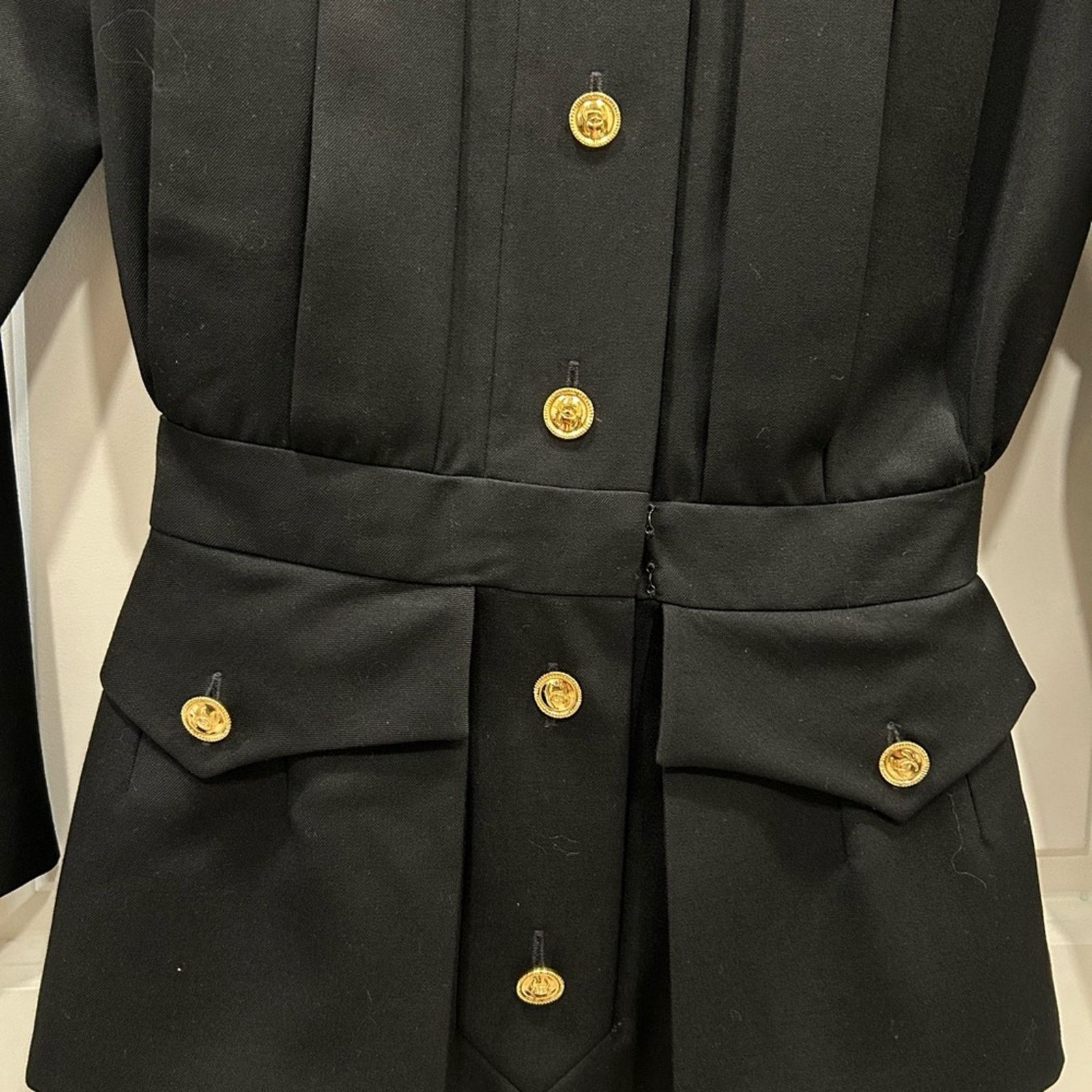 Chanel Chanel Peplum Dress 1983 Boutique Box Pleats Gold Buttons 38 Size XS / US 0-2 / IT 36-38 - 3 Thumbnail