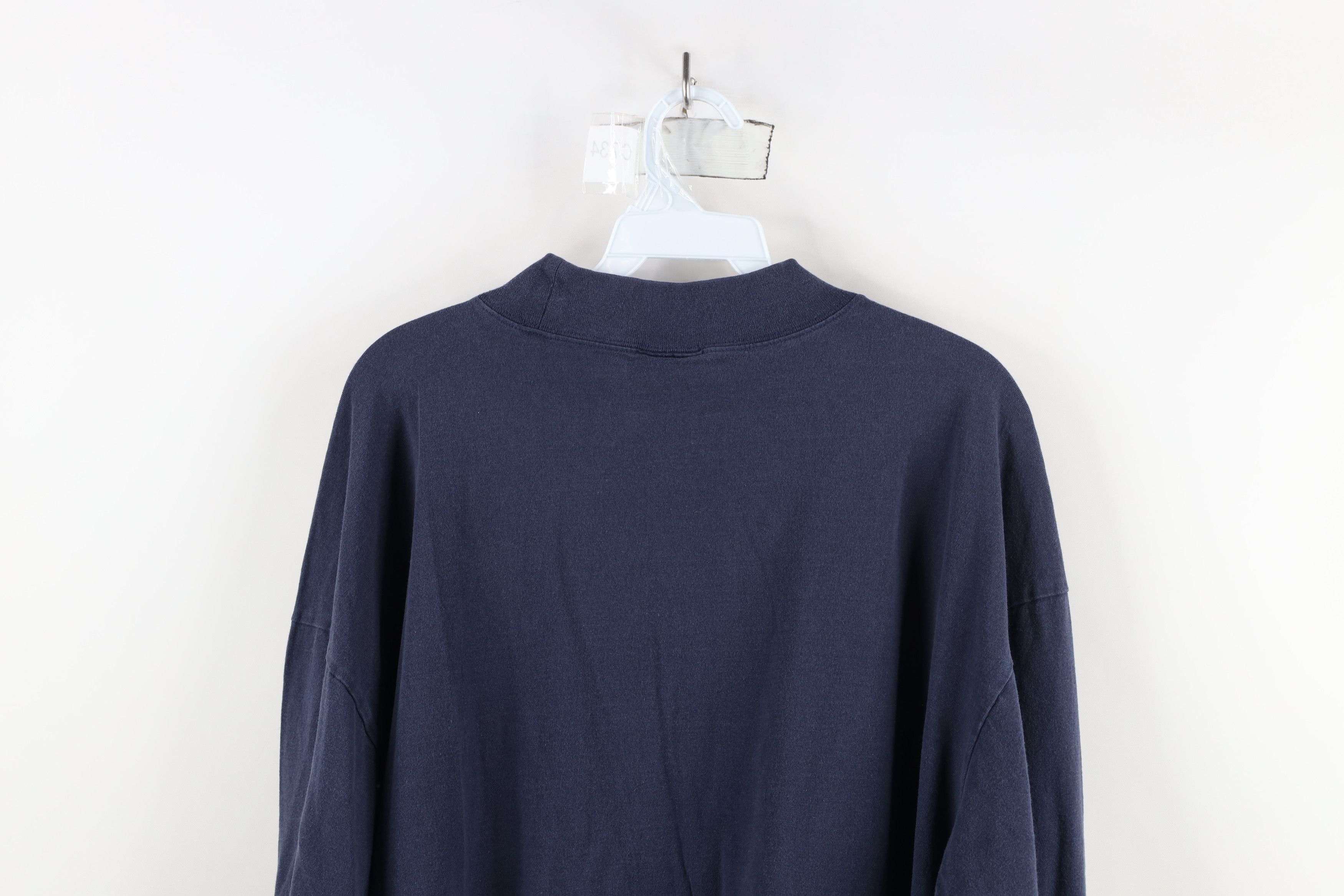 Vintage Vintage 90s Dame University Mock Neck Long Sleeve T-Shirt Size US XXL / EU 58 / 5 - 12 Thumbnail