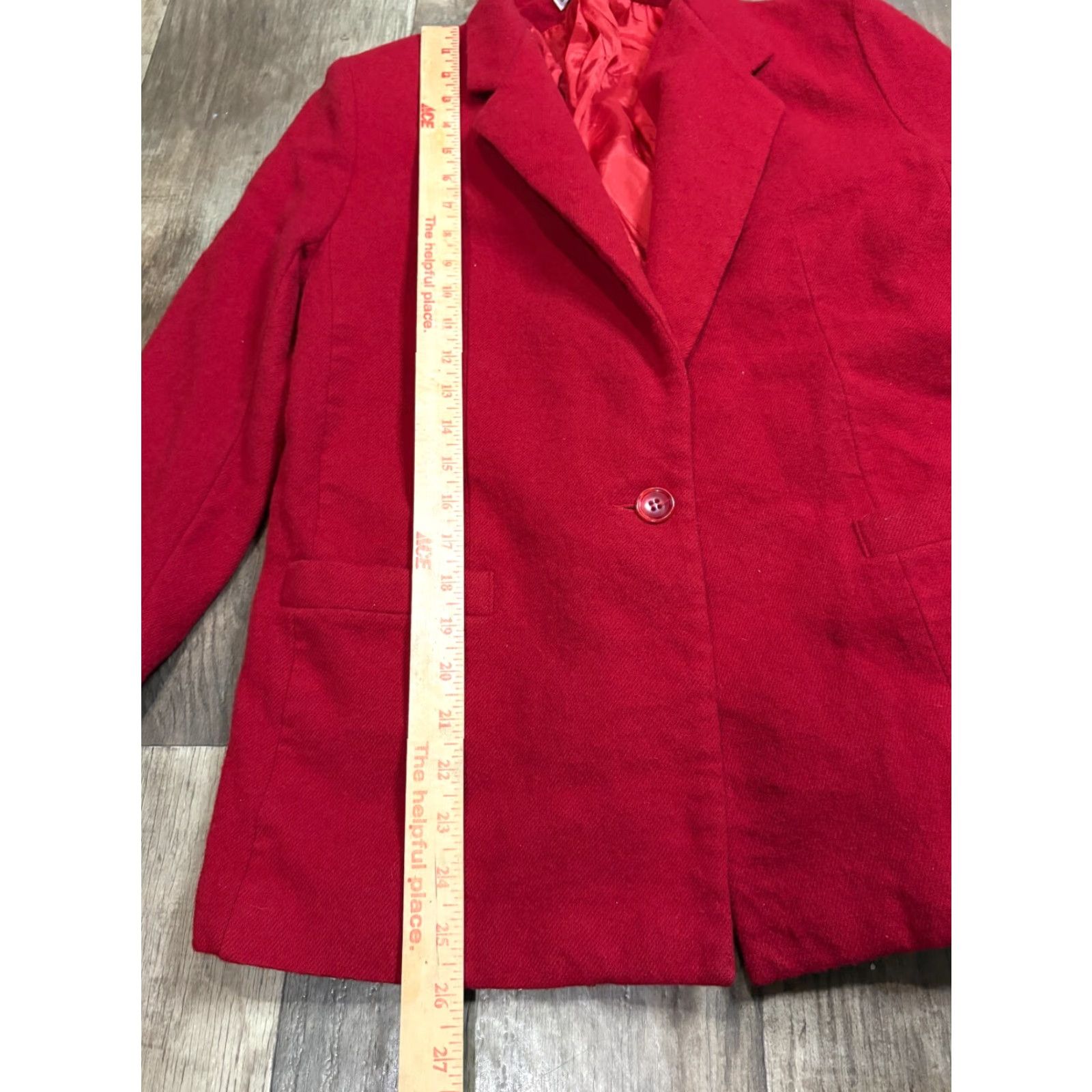 Vintage VINTAGE Dumas Jacket Womens M 36" Chest 100% Wool Red One Button Pockets VTG Size M / US 6-8 / IT 42-44 - 2 Thumbnail