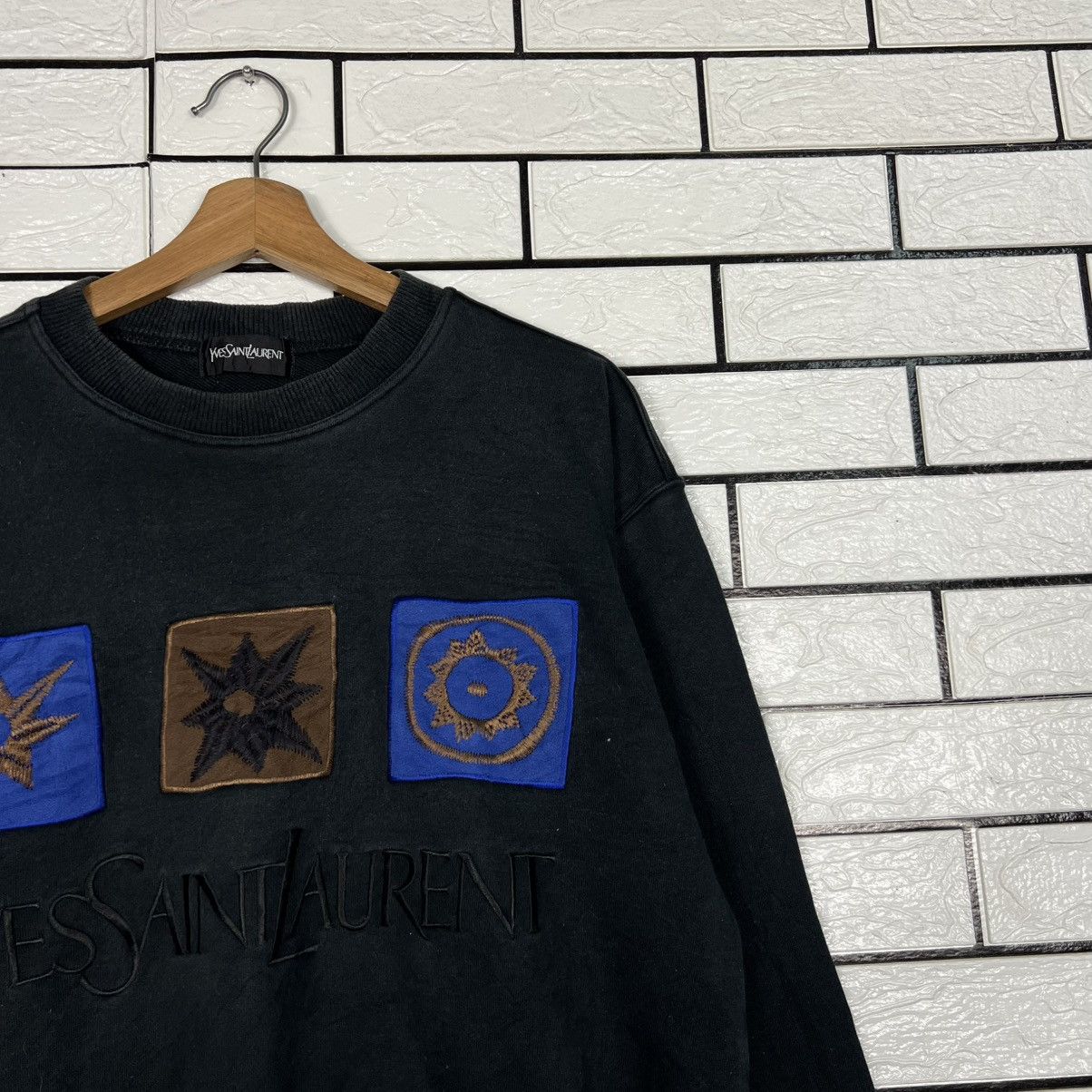 Yves Saint Laurent Vintage 90's YSL Embroidered Big Logo Sweatshirt #4195-C190 Size US M / EU 48-50 / 2 - 5 Thumbnail