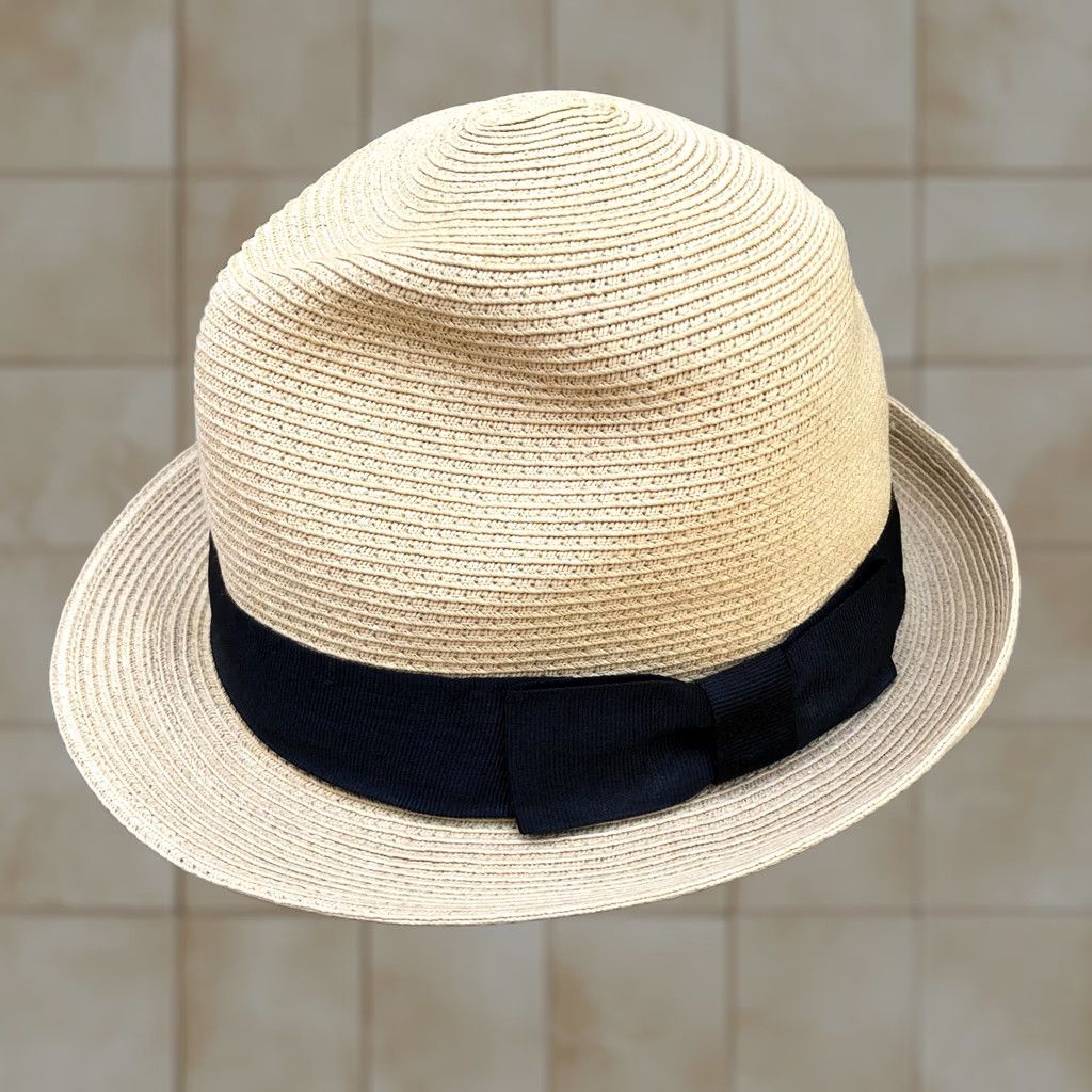 Vintage VINTAGE Turtle K Paper Fedora Hat Women's XL Beige Sun Protection Cap Size ONE SIZE - 1 Thumbnail