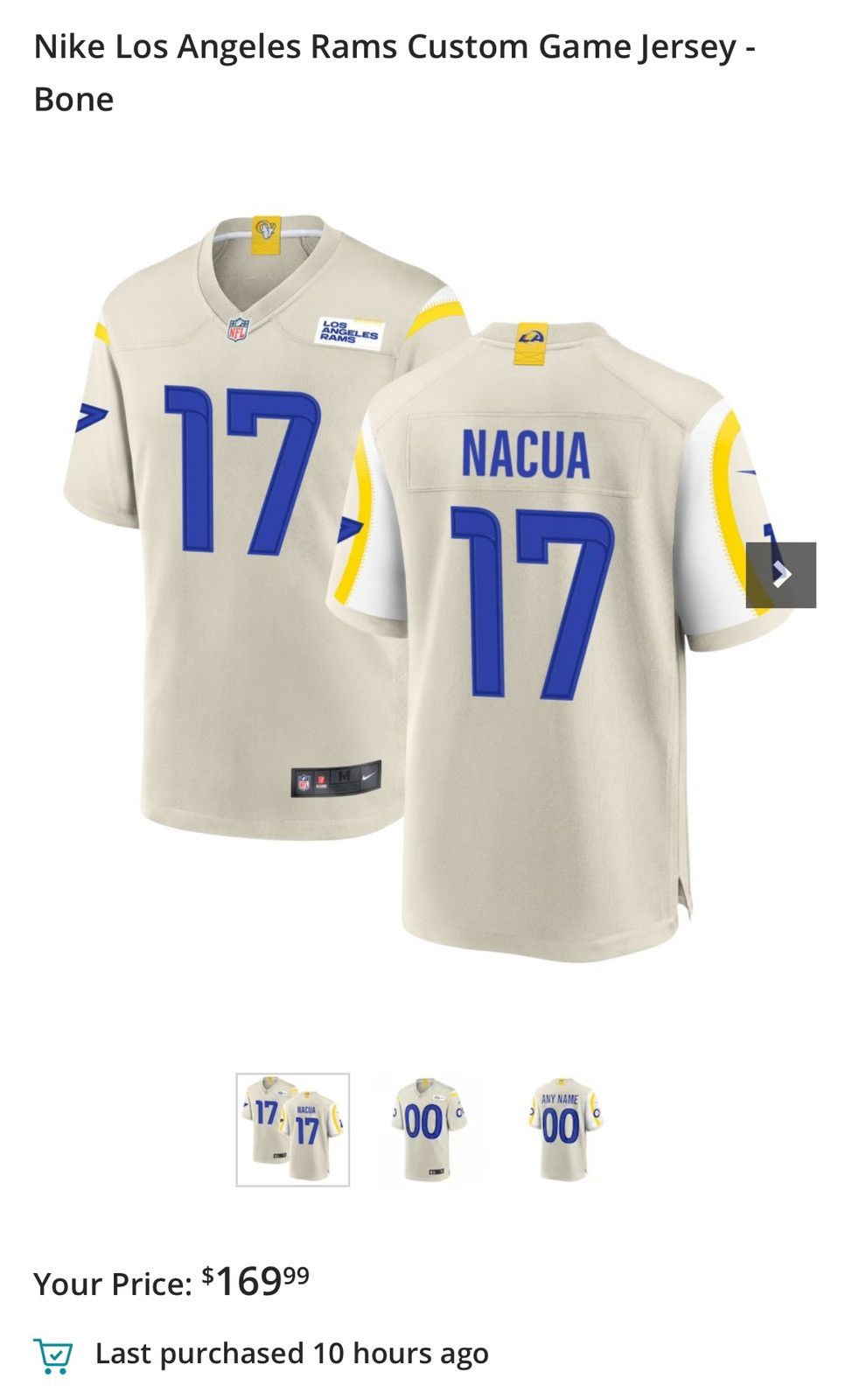 NFL × Nike Puka Nacua Rams Jersey - BRAND NEW Size US S / EU 44-46 / 1 - 5 Thumbnail