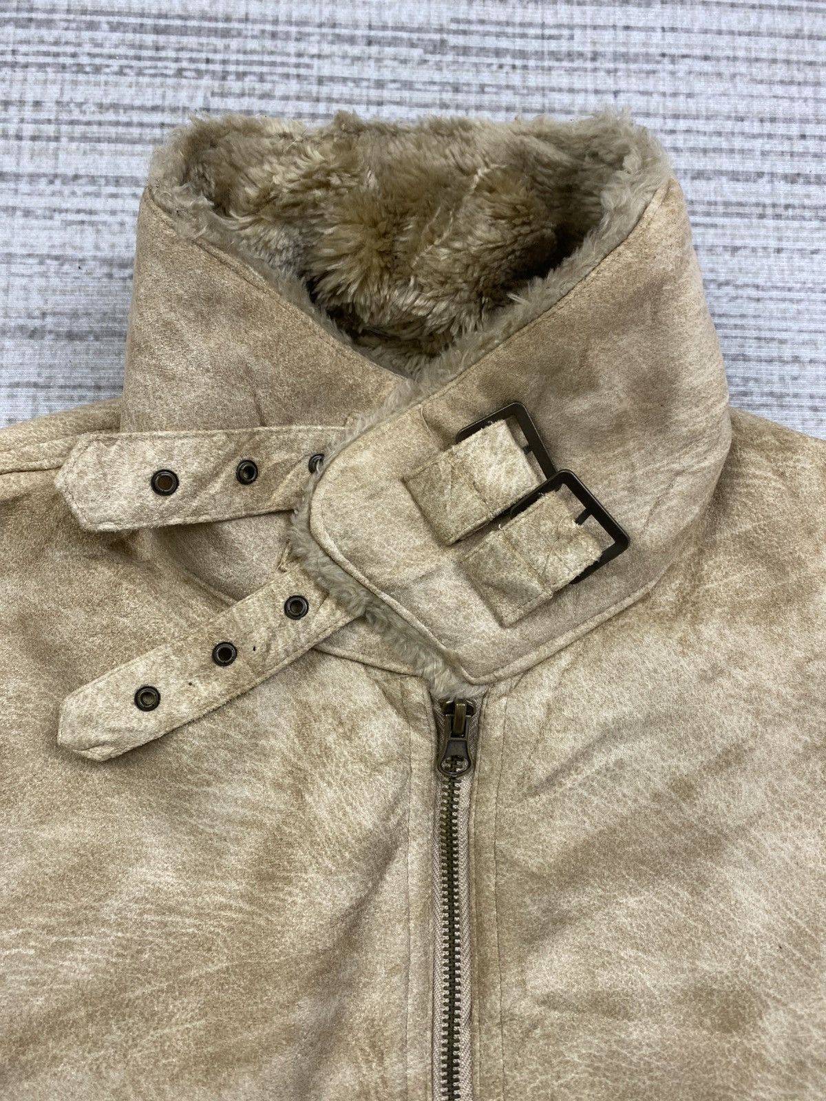 Leather Vintage FINWAY Suede Leather Faux Fur Lined Jacket Size US M / EU 48-50 / 2 - 8 Thumbnail