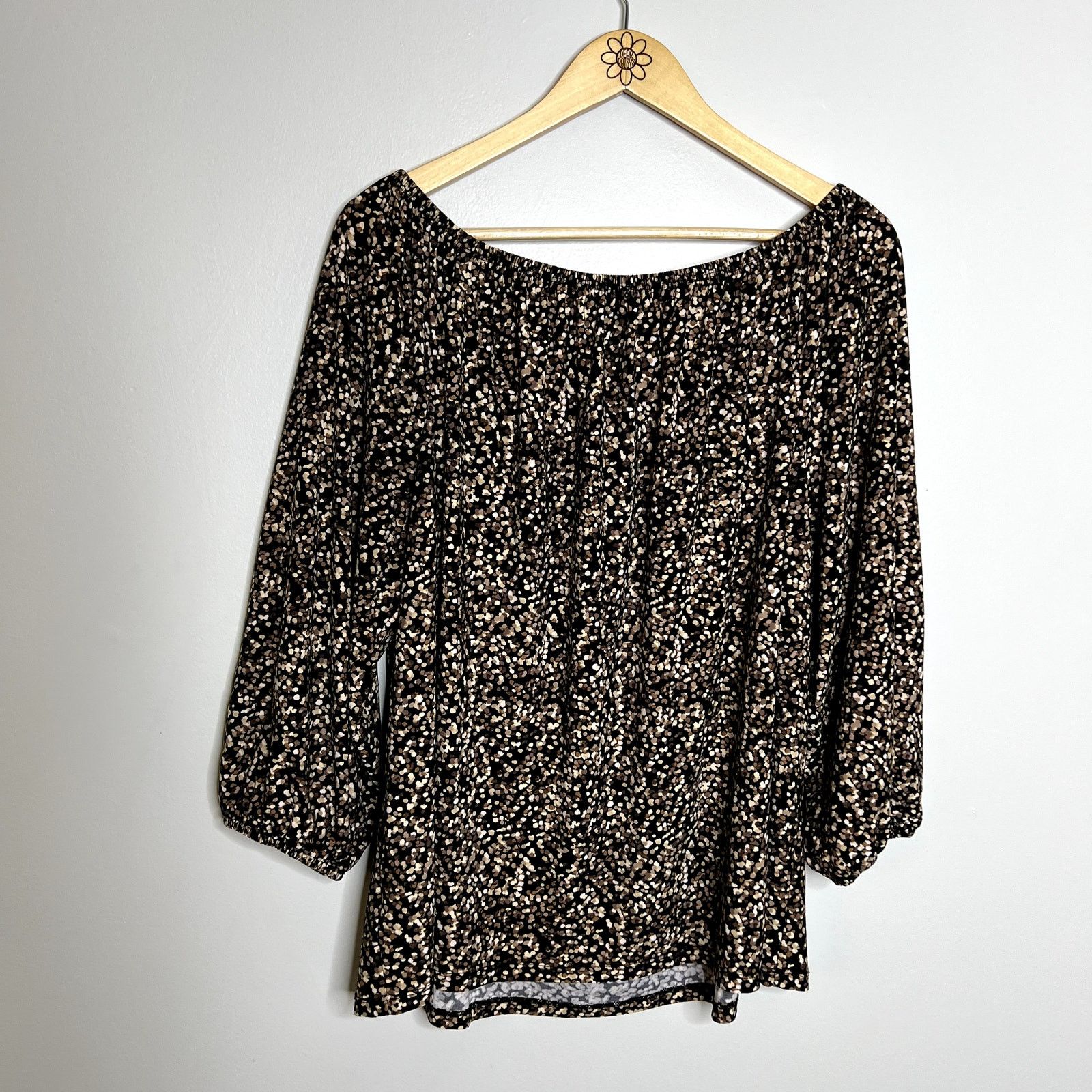 Anne Klein Anne Klein Polka Dot Off Shoulder Top Size XL / US 12-14 / IT 48-50 - 5 Thumbnail