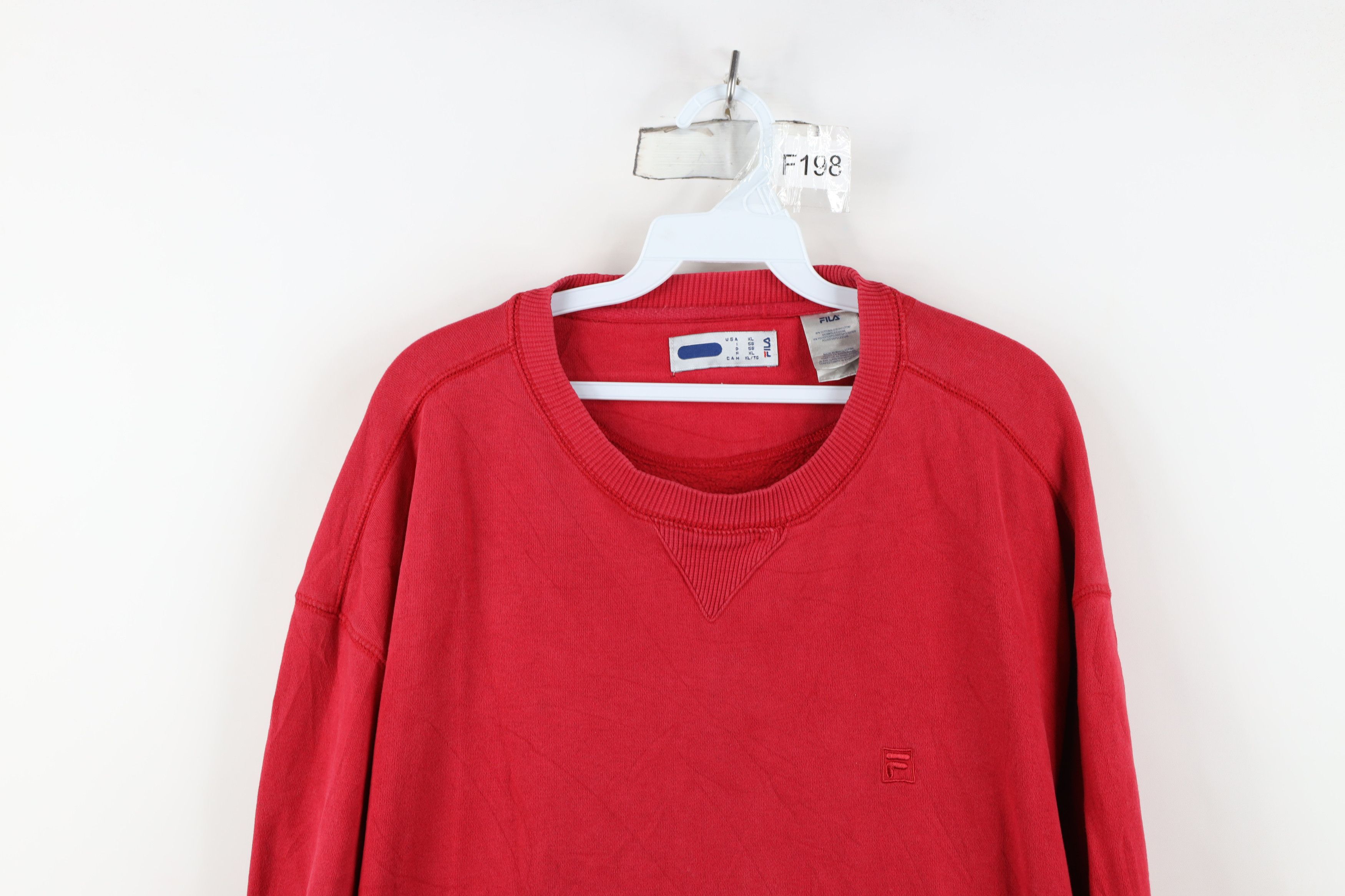 Fila Vintage 90s Fila Classic Logo Crewneck Sweatshirt Red Size US XL / EU 56 / 4 - 2 Thumbnail