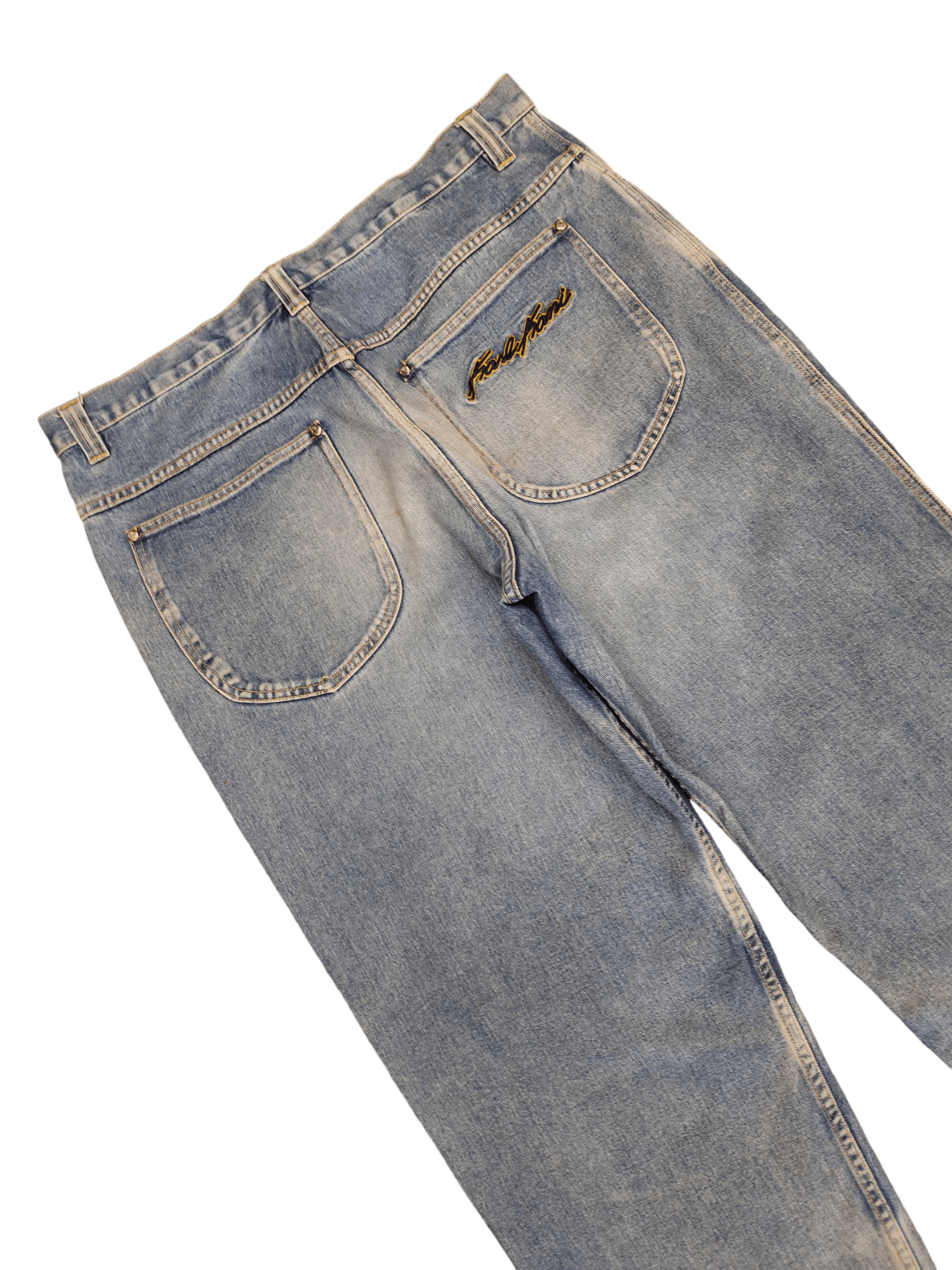 JNCO Vintage Y2k Karl Kani Embroider Faded Distress Baggy Jeans Size US 37 - 7 Thumbnail