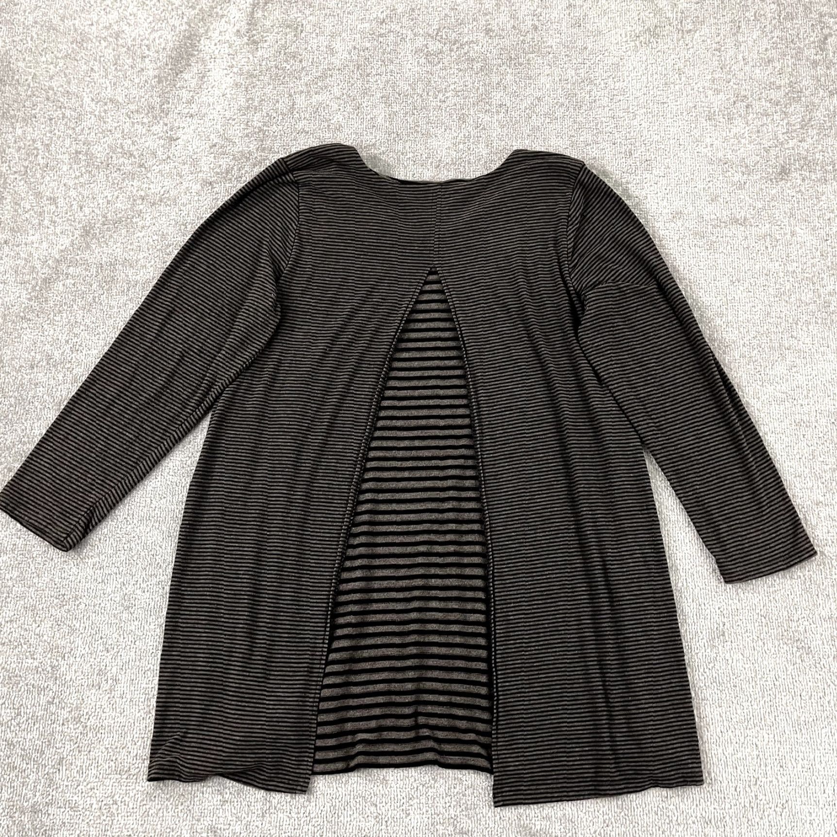 Habitat HABITAT Clothes To Live Shirt Womens Large Brown Black Striped Tunic Top Stretch Size L / US 10 / IT 46 - 2 Thumbnail